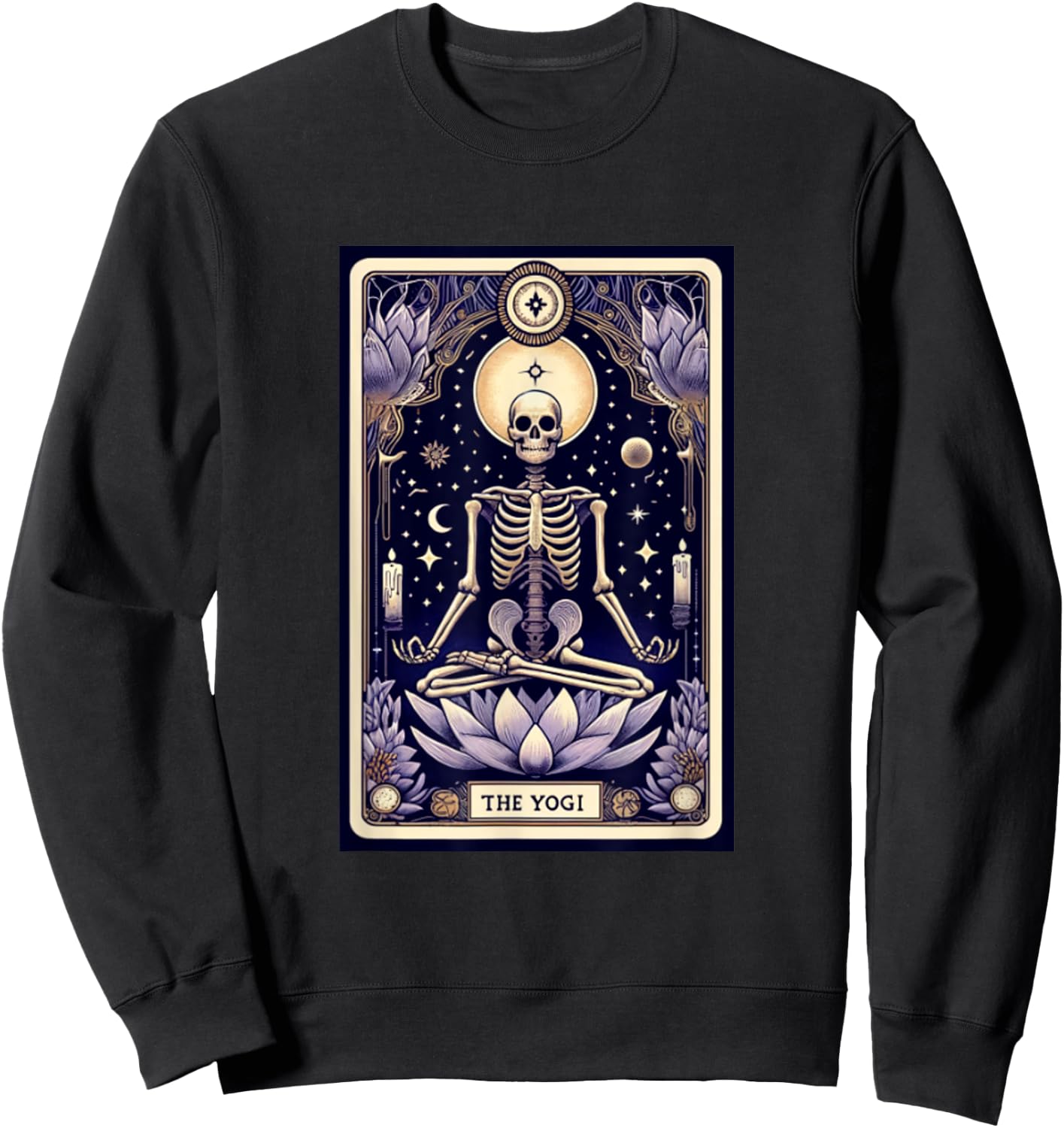 The Yogi Tarot Card Yoga Skeleton Sweatshirt - Sweatshirt | Black