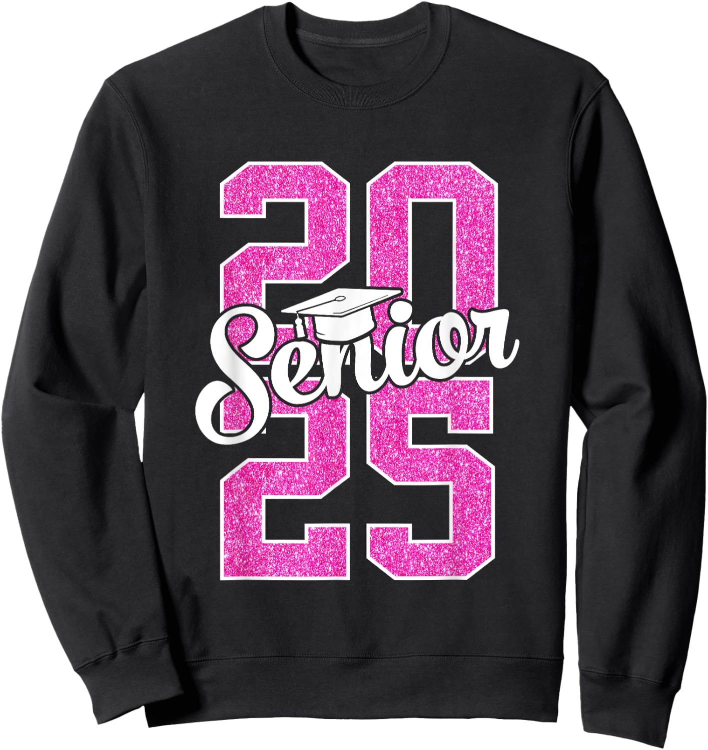 2025 Senior 25 senior girls women pink Sweatshirt - Sweatshirt | Black