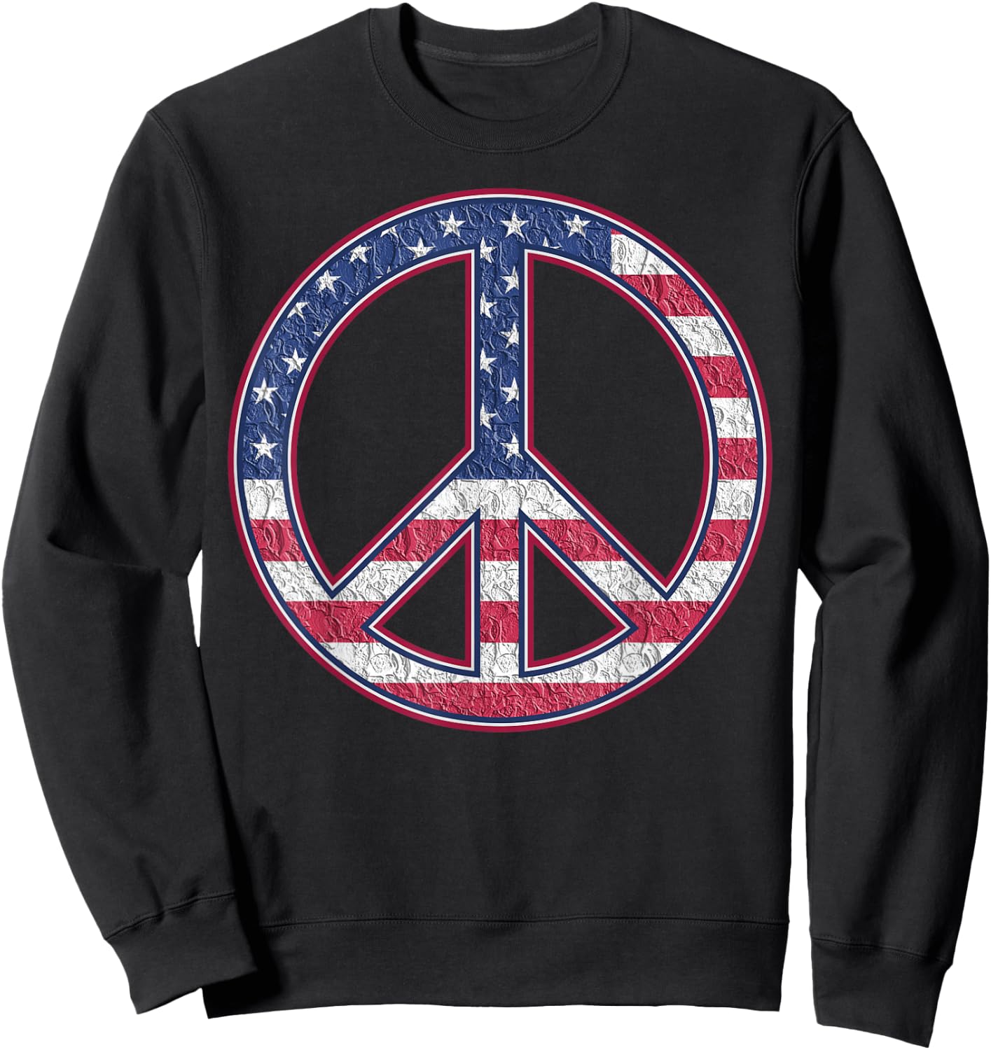 American Flag Peace Sign - America Pride - USA Proud Patriot Sweatshirt - Sweatshirt | Black
