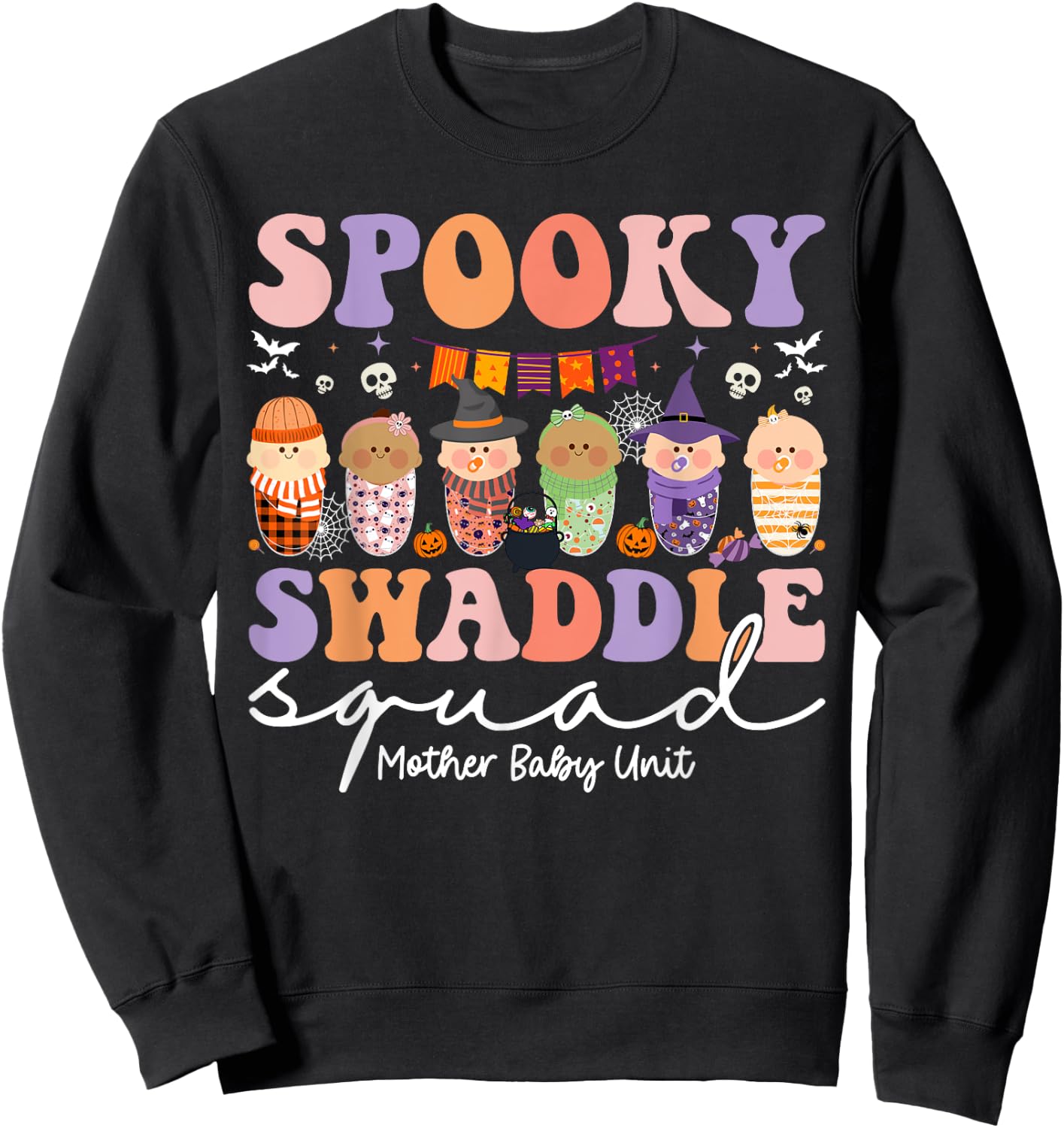 Spooky Swaddle Squad Mother Baby Unit Halloween Sweatshirt - Sweatshirt | Black