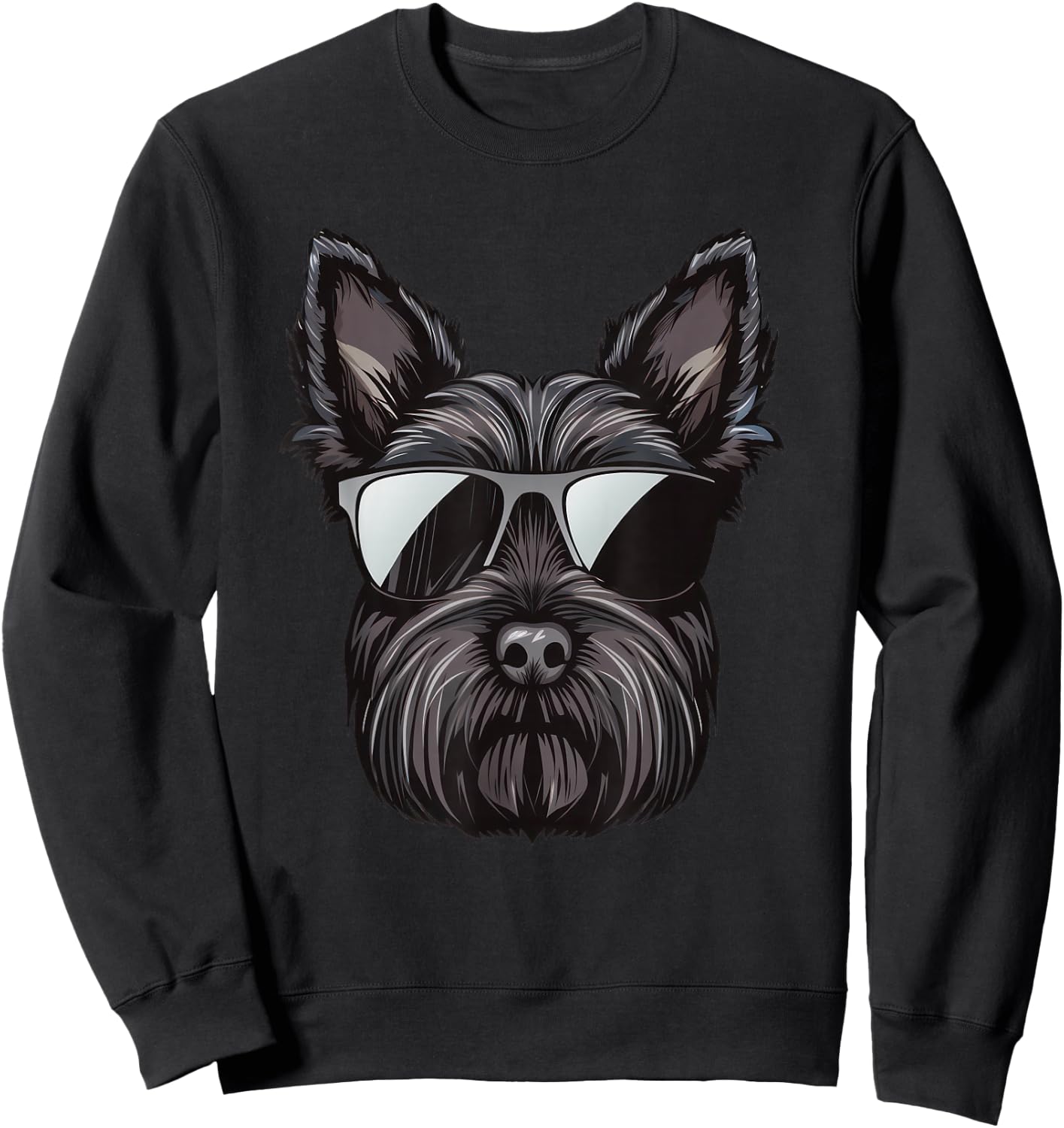 Scottish Terrier Dog Sunglasses Sweatshirt - Sweatshirt | Black