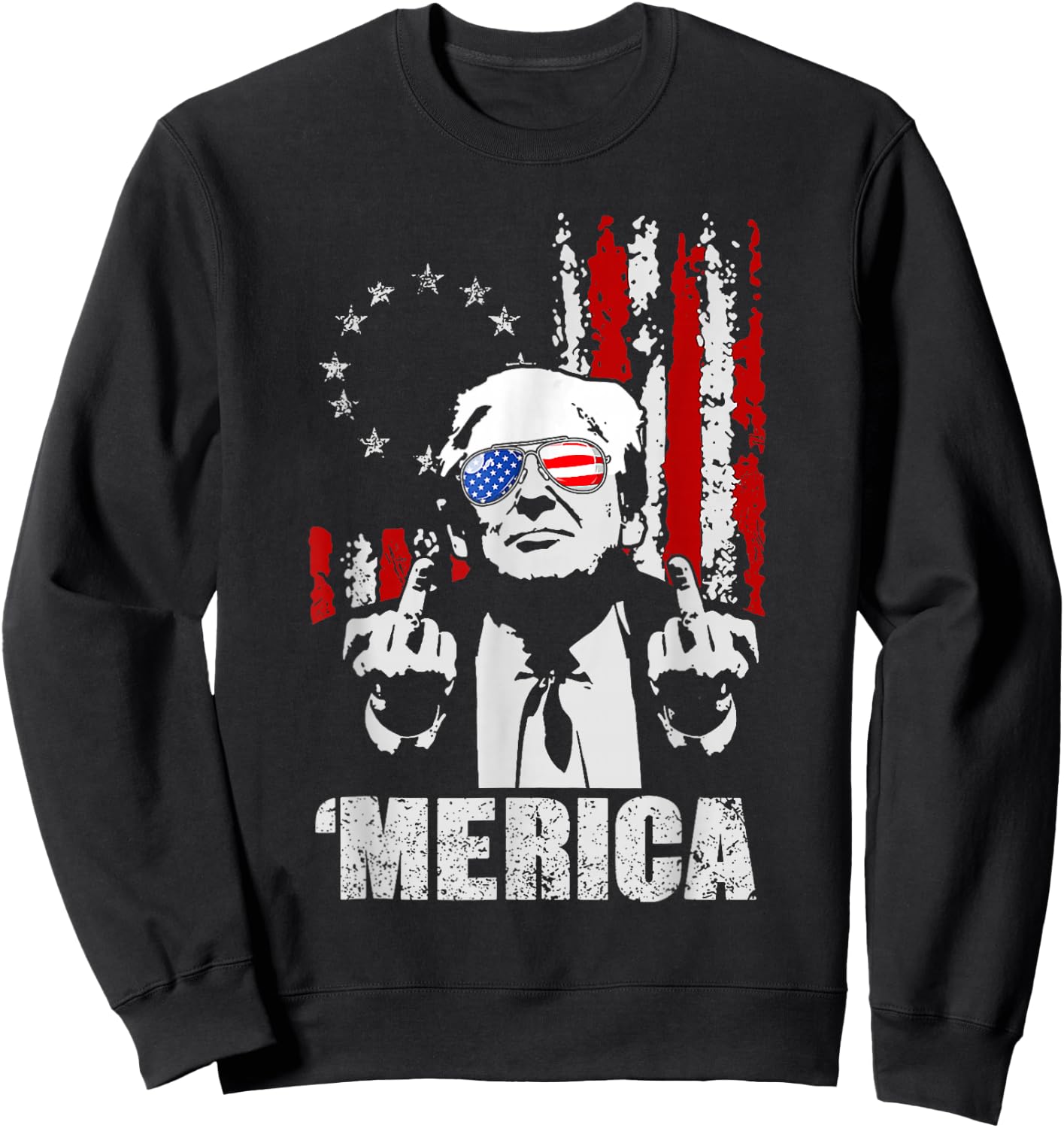 Funny Trump Arrest This Donald Trump Middle Finger President Sweatshirt - Sweatshirt | Black
