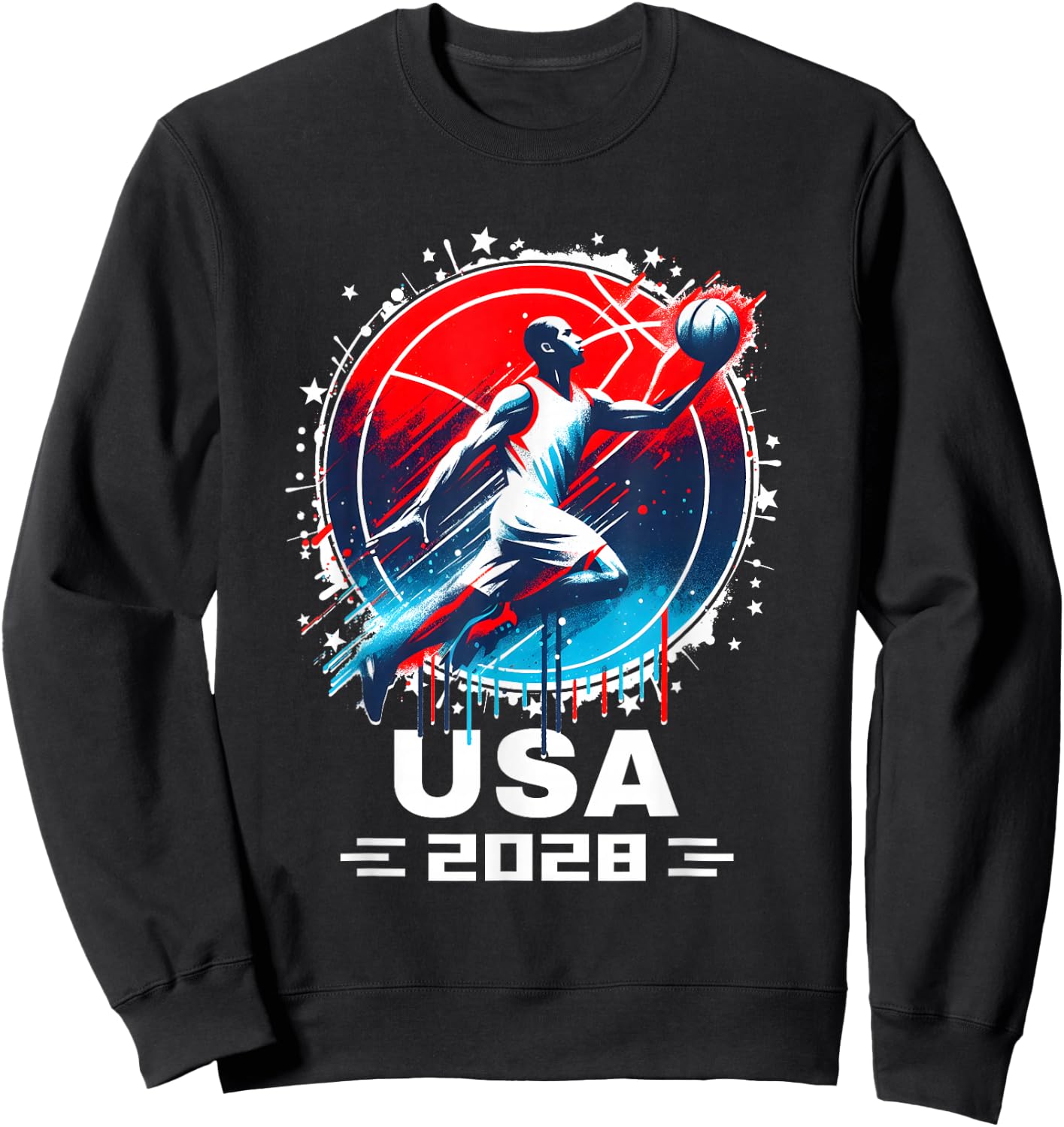USA Team 2028 Basketball Shirt 2028 Basketball Apparel 2028 Sweatshirt - Sweatshirt | Black