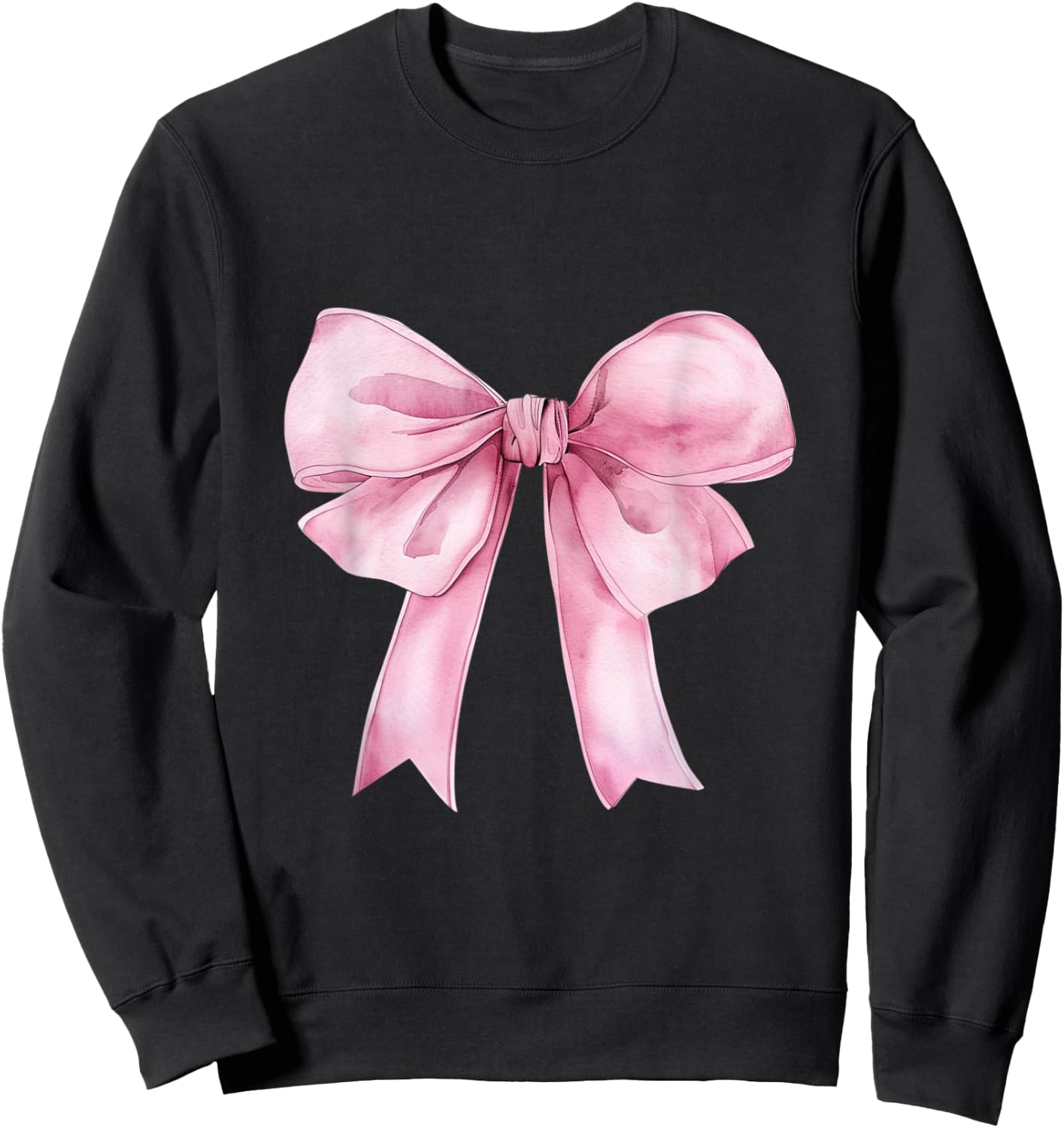Coquette Pink Bow Girls Cute Pink Coquette Bow Sweatshirt - Sweatshirt | Black