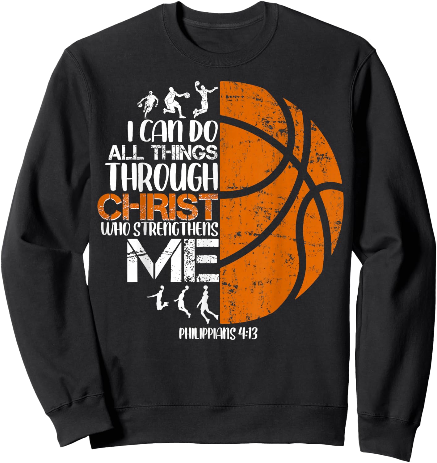 Basketball Jesus Christian Religious Gifts Boys Kid Sweatshirt - Sweatshirt | Black