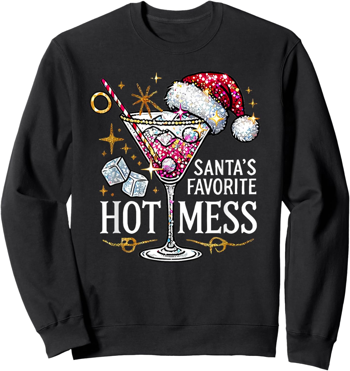 Santa's Favorite Hot Mess Sweatshirt - Sweatshirt | Black