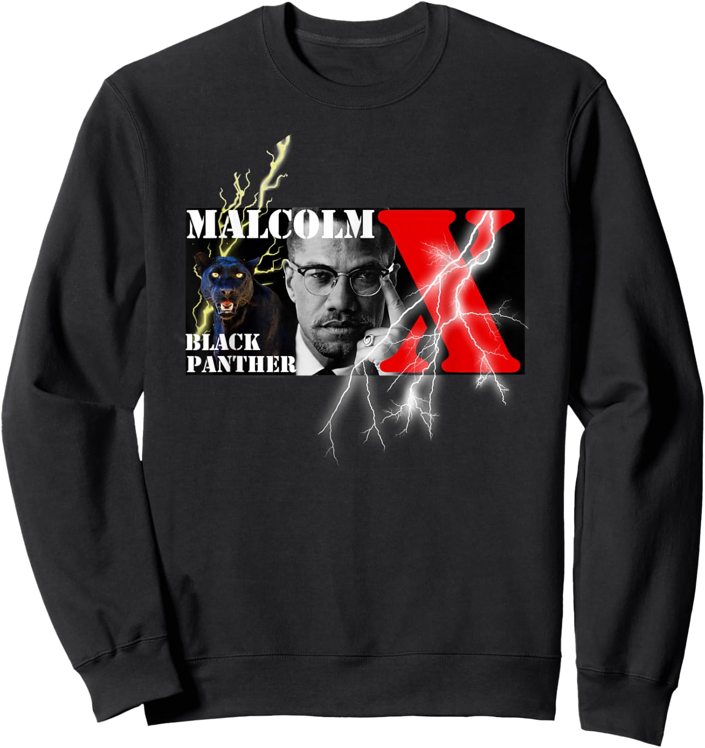 Brooklyn Bridge Hip Hop Store Malcolm X 002 -Kids Black Sweatshirt - Sweatshirt | Black