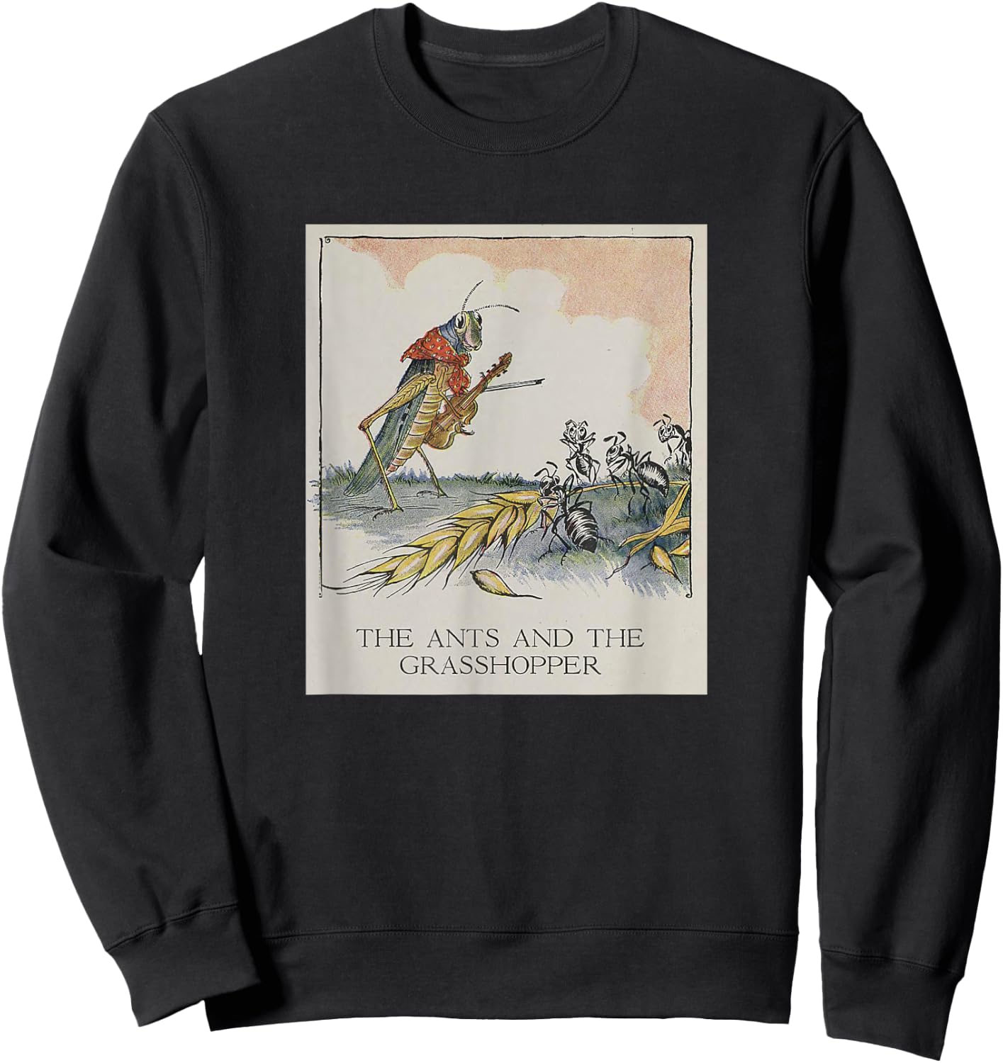 The Ants and The Grasshopper - Aesop's Fables Sweatshirt - Sweatshirt | Black