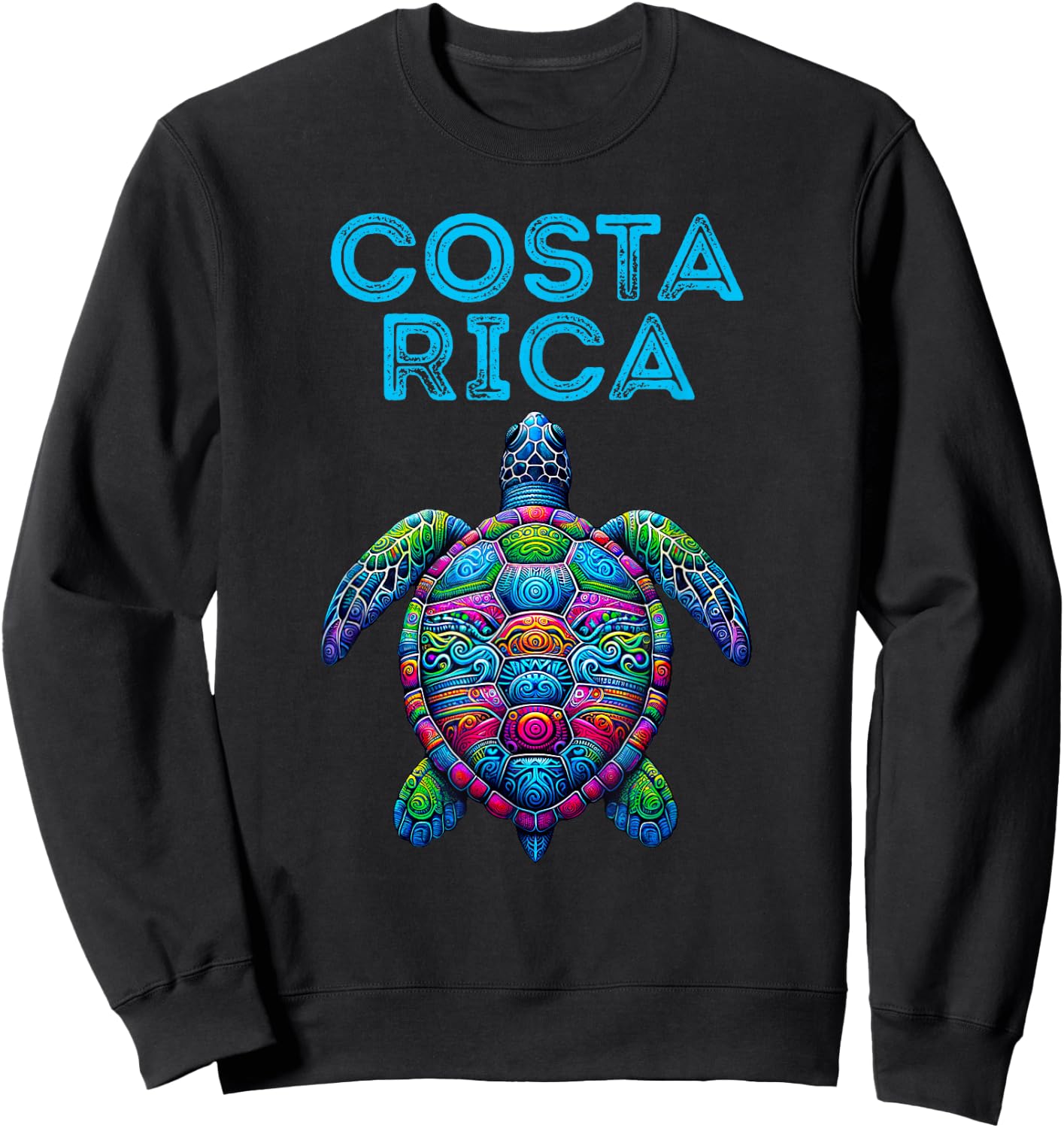 Costa Rica Tribal Beach Sea Turtle Sweatshirt - Sweatshirt | Black