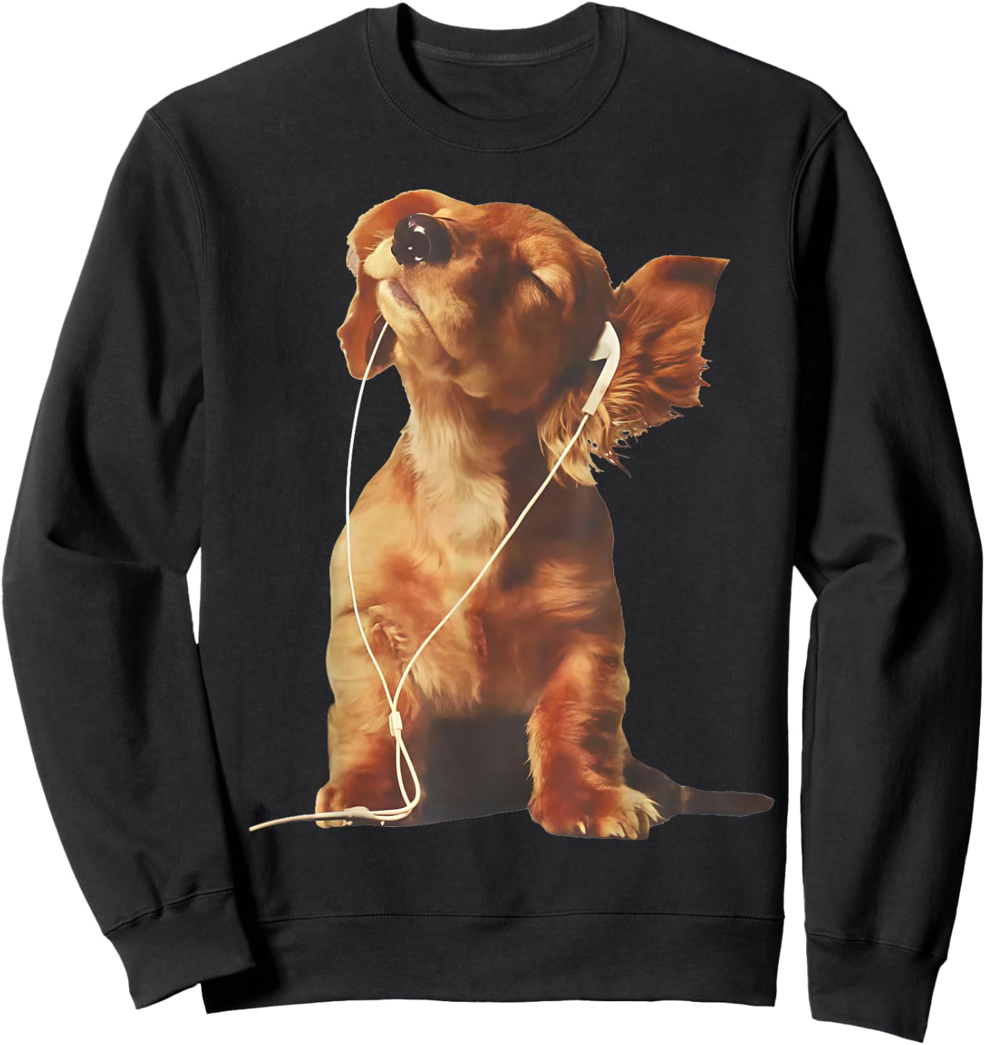 Cavalier King Charles Spaniel Listening to Music Dogs Lover Sweatshirt - Sweatshirt | Black