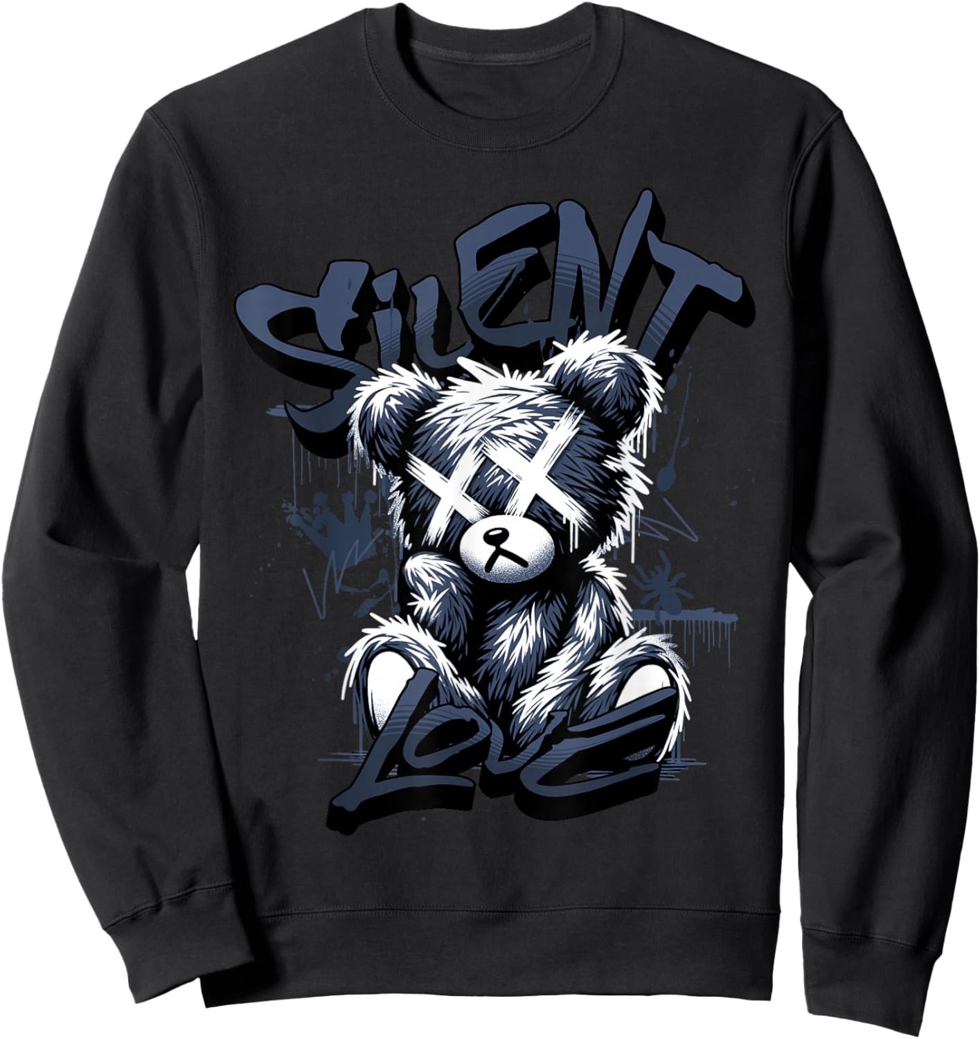 Silent Love Low Diffused Blue 11s Matching Women Sweatshirt - Sweatshirt | Black