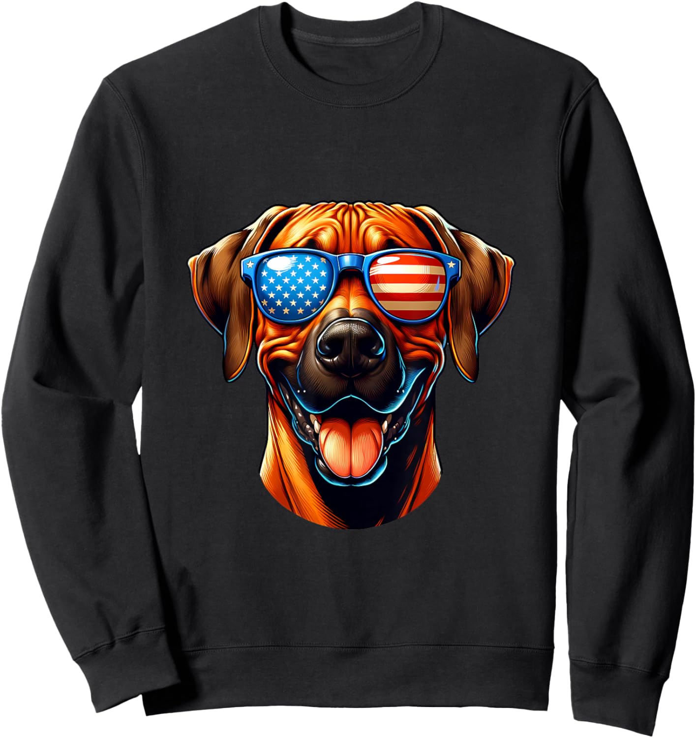 Rhodesian Ridgeback 4th Of July Patriotic Dog Lover American Kids Men Sweatshirt - Sweatshirt | Black