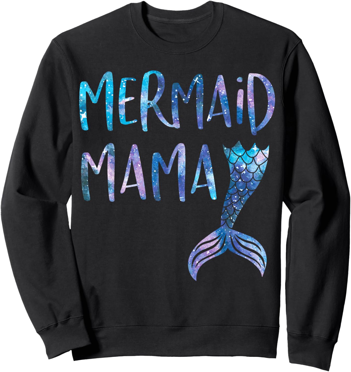 Mermaid Mama Tail Matching Mermaid Squad Birthday Party Sweatshirt - Sweatshirt | Black
