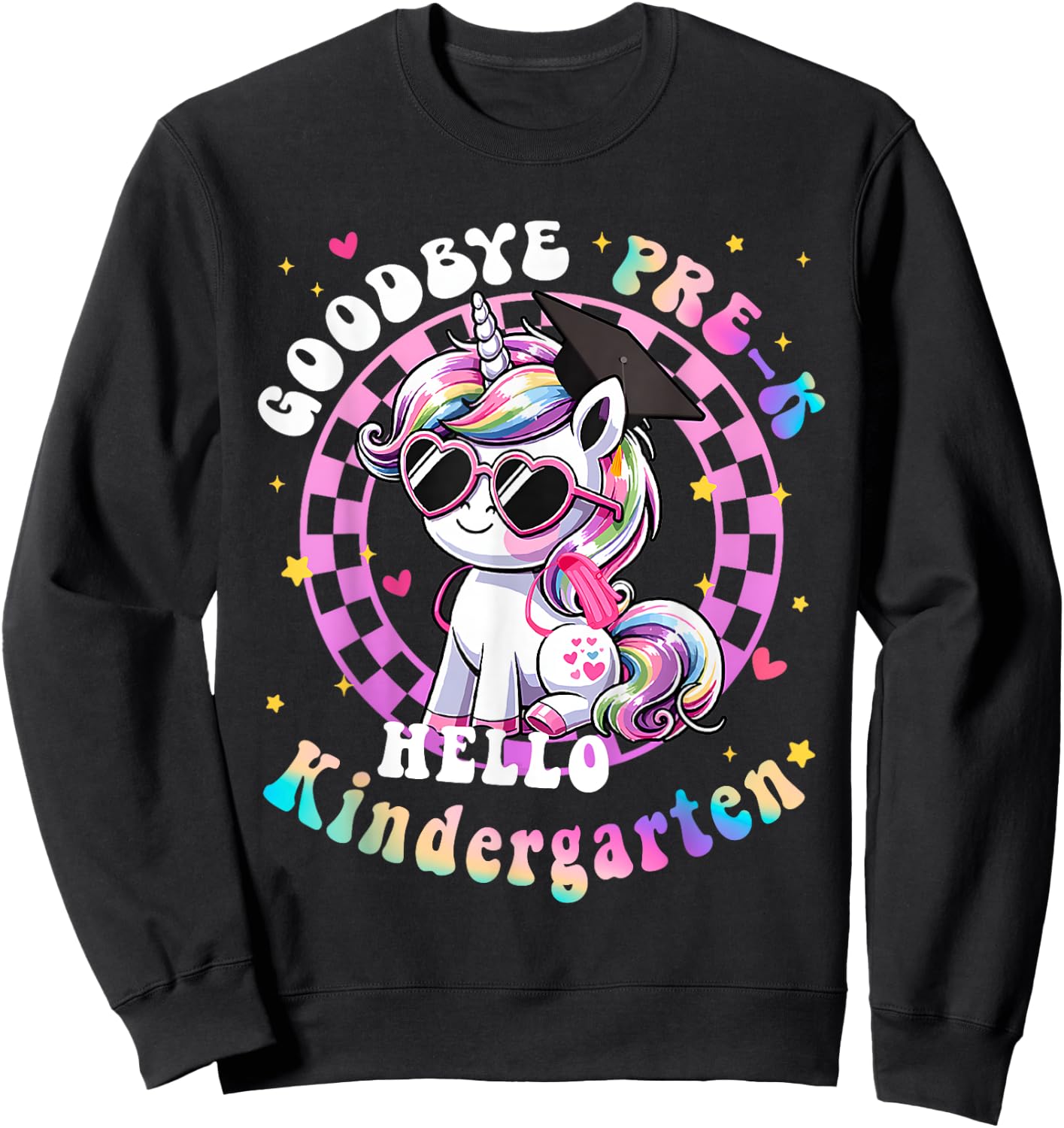 Goodbye Pre-K Hello Kindergarten Graduation Graduate Girls Sweatshirt - Sweatshirt | Black
