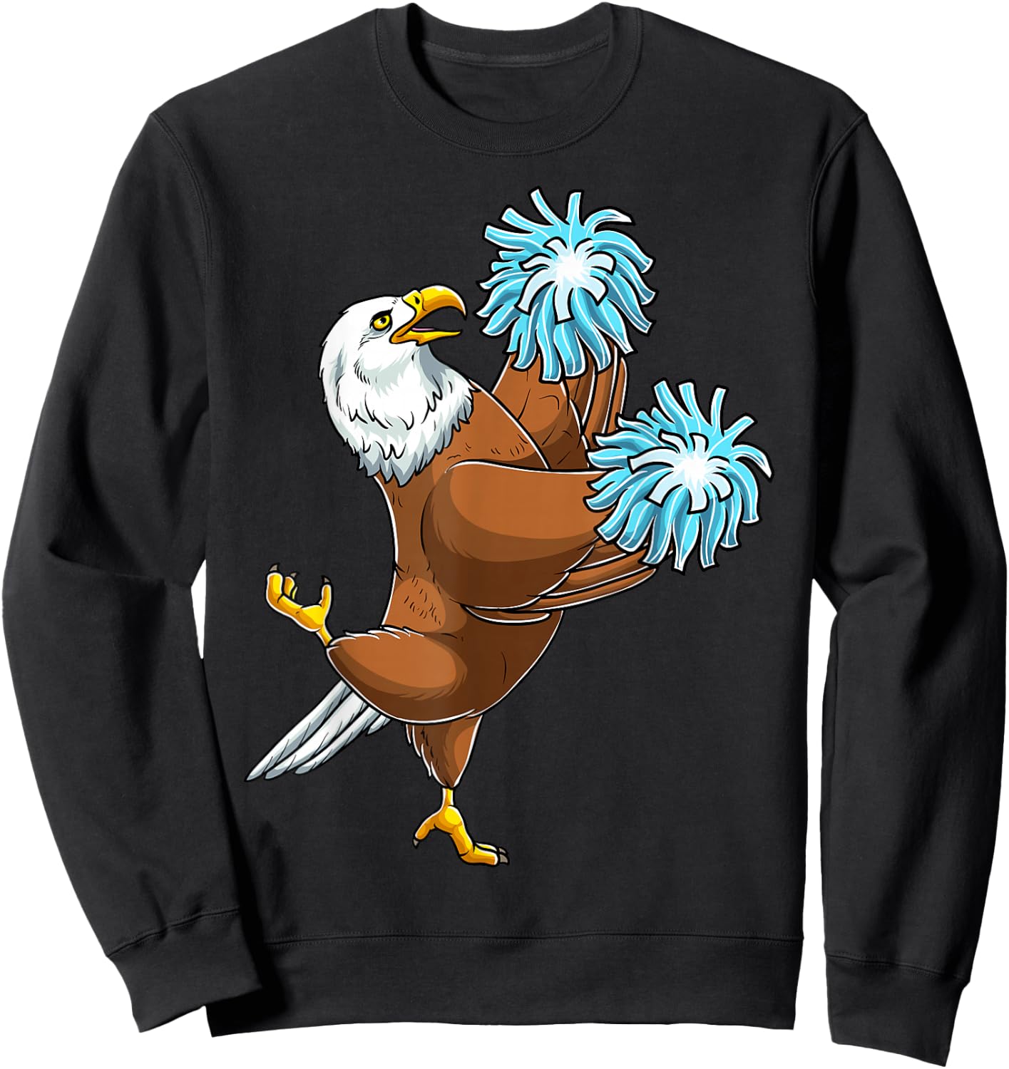 Cheerleading Eagle Cheerleader Cheer Flyer Sweatshirt - Sweatshirt | Black
