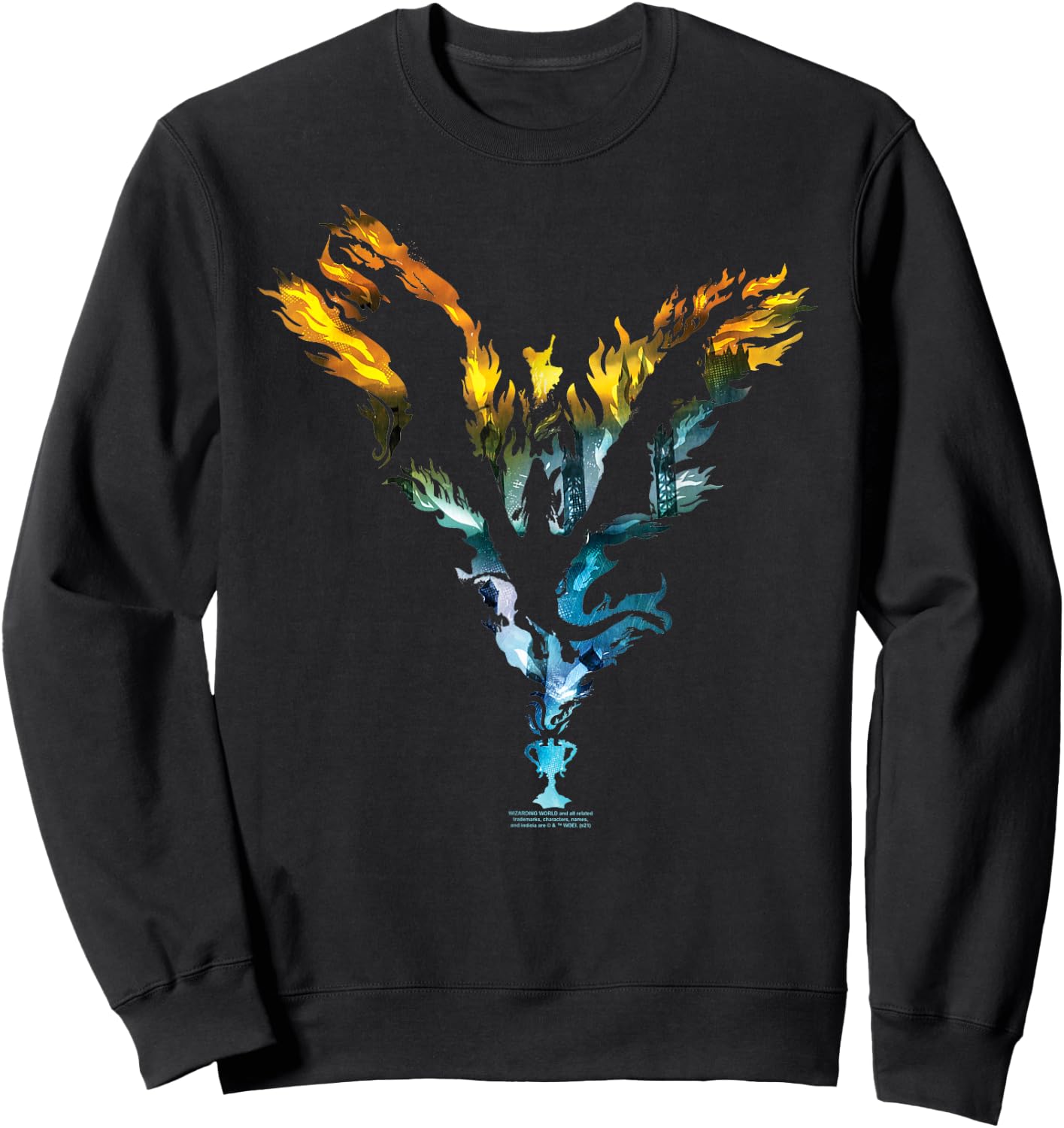 Harry Potter Goblet of Fire Dragon Colour Flames Sweatshirt - Sweatshirt | Black