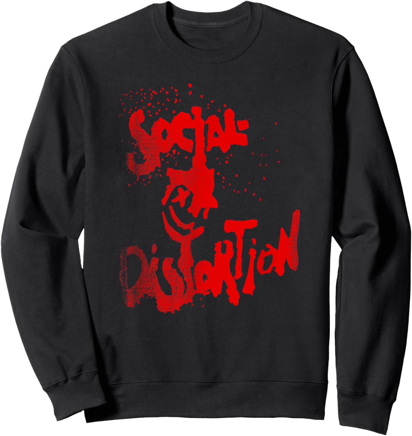 Official Social Distortion Red Splatter Smiley Sweatshirt - Sweatshirt | Black