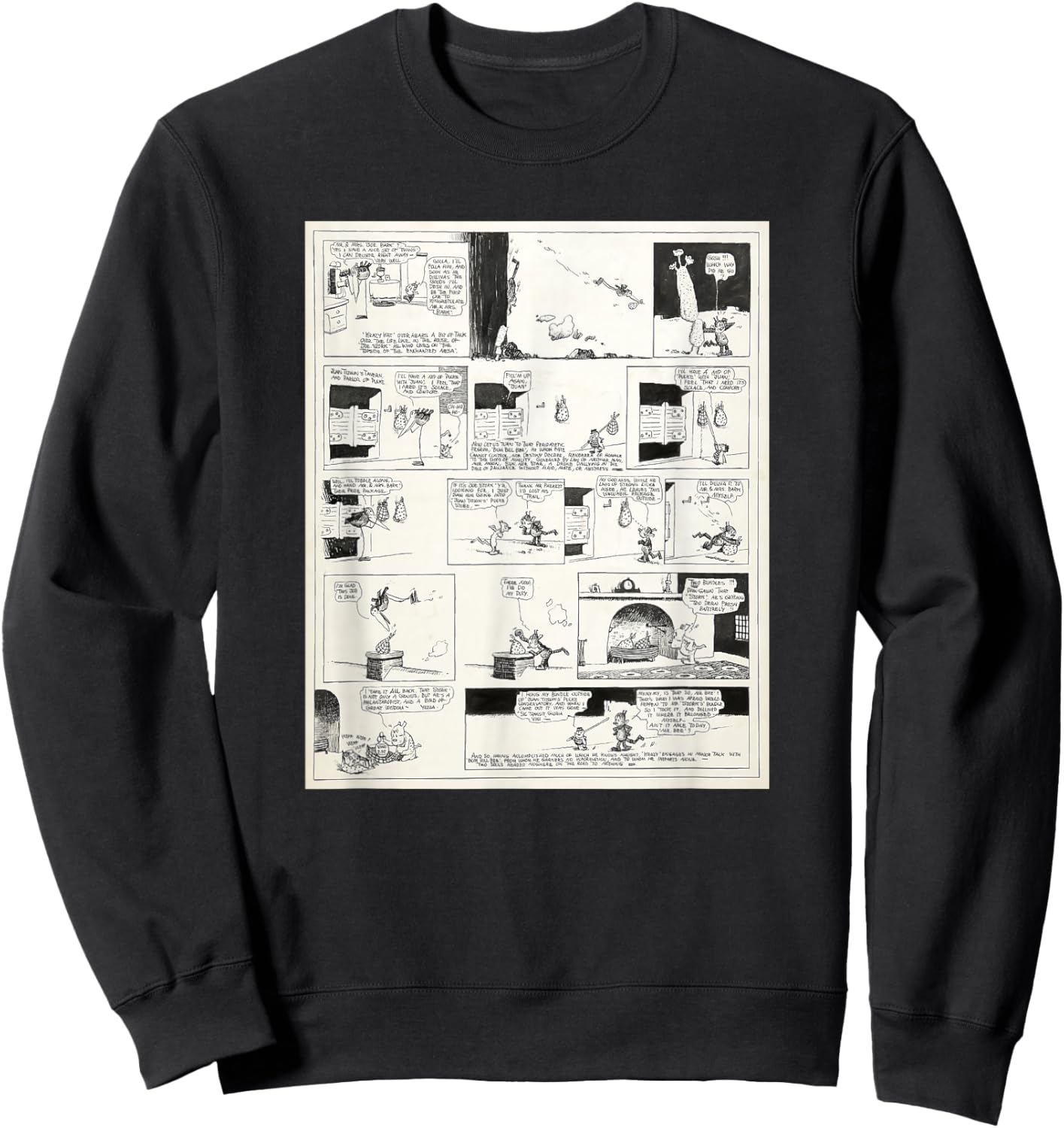 Krazy Kat & Ignatz Comic Strip Sweatshirt - Sweatshirt | Black