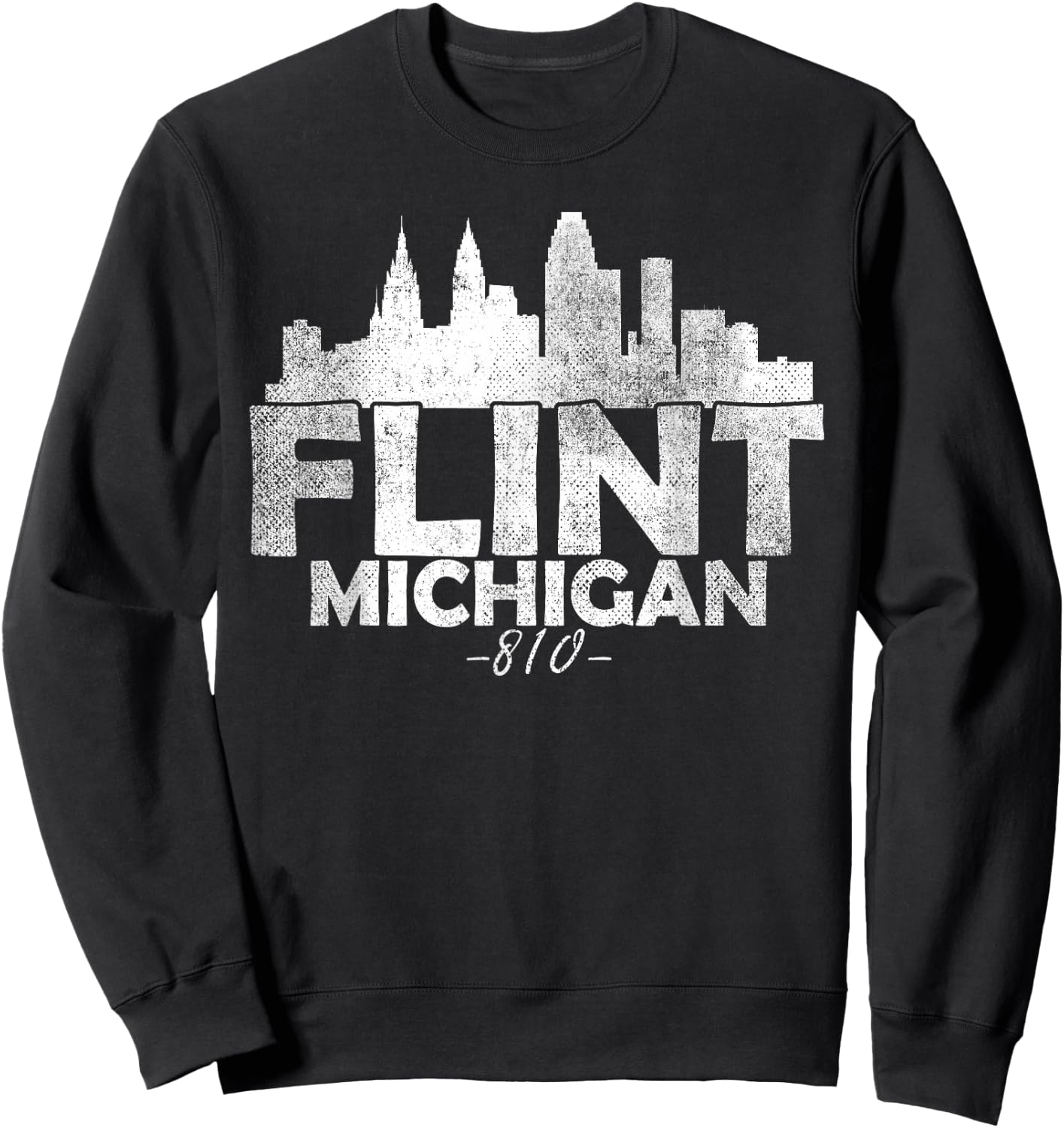 Flint Michigan MI | Skyline Sweatshirt - Sweatshirt | Black