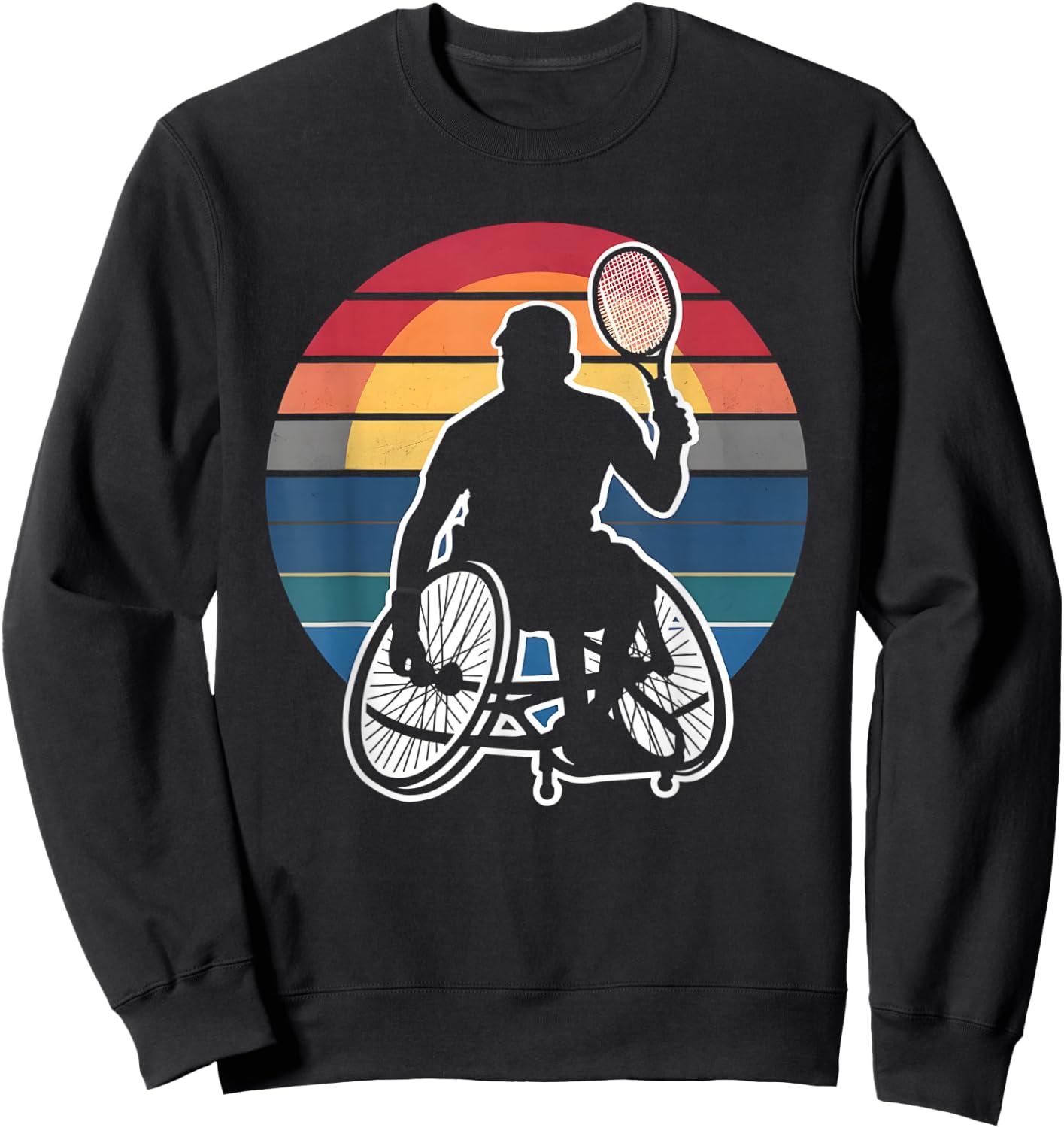 Retro Wheelchair Tennis Sweatshirt - Sweatshirt | Black