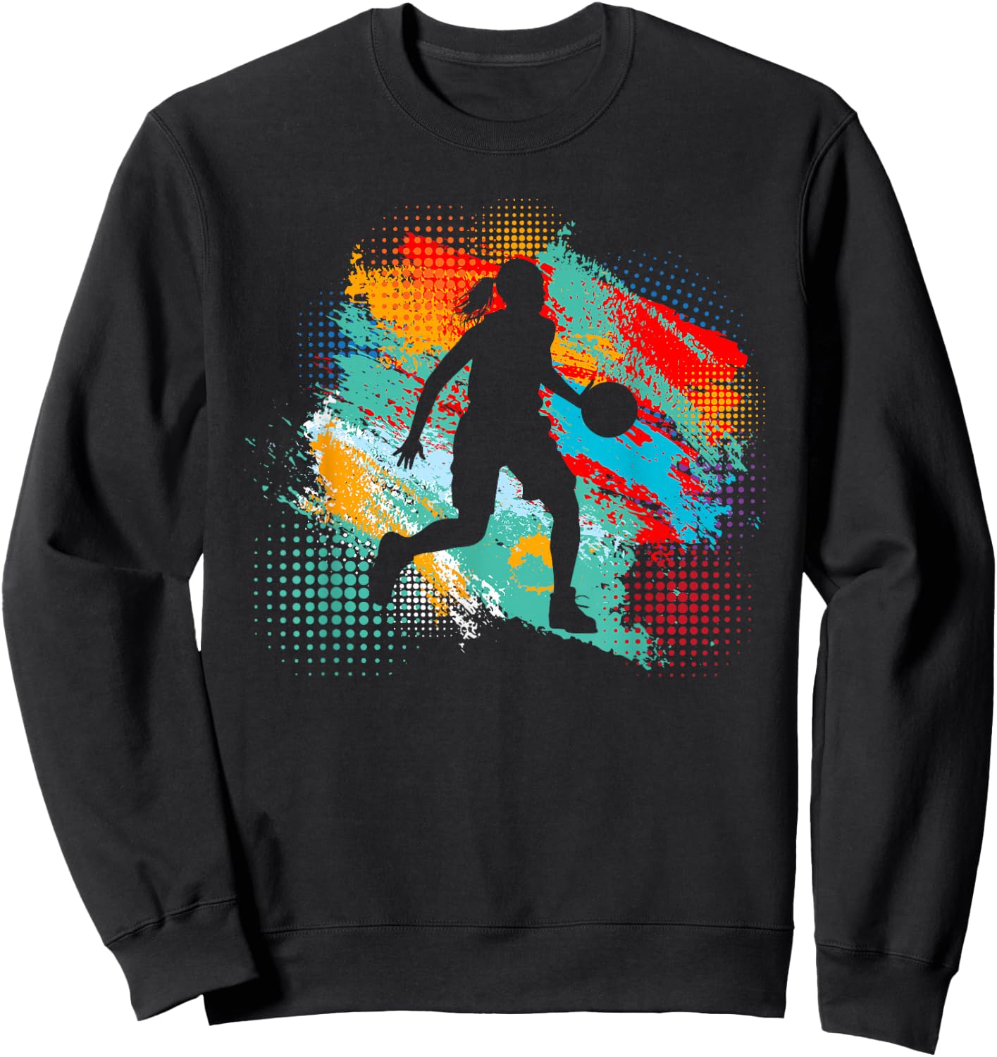 Basketball Sports Fan Women Girls Player Sweatshirt - Sweatshirt | Black