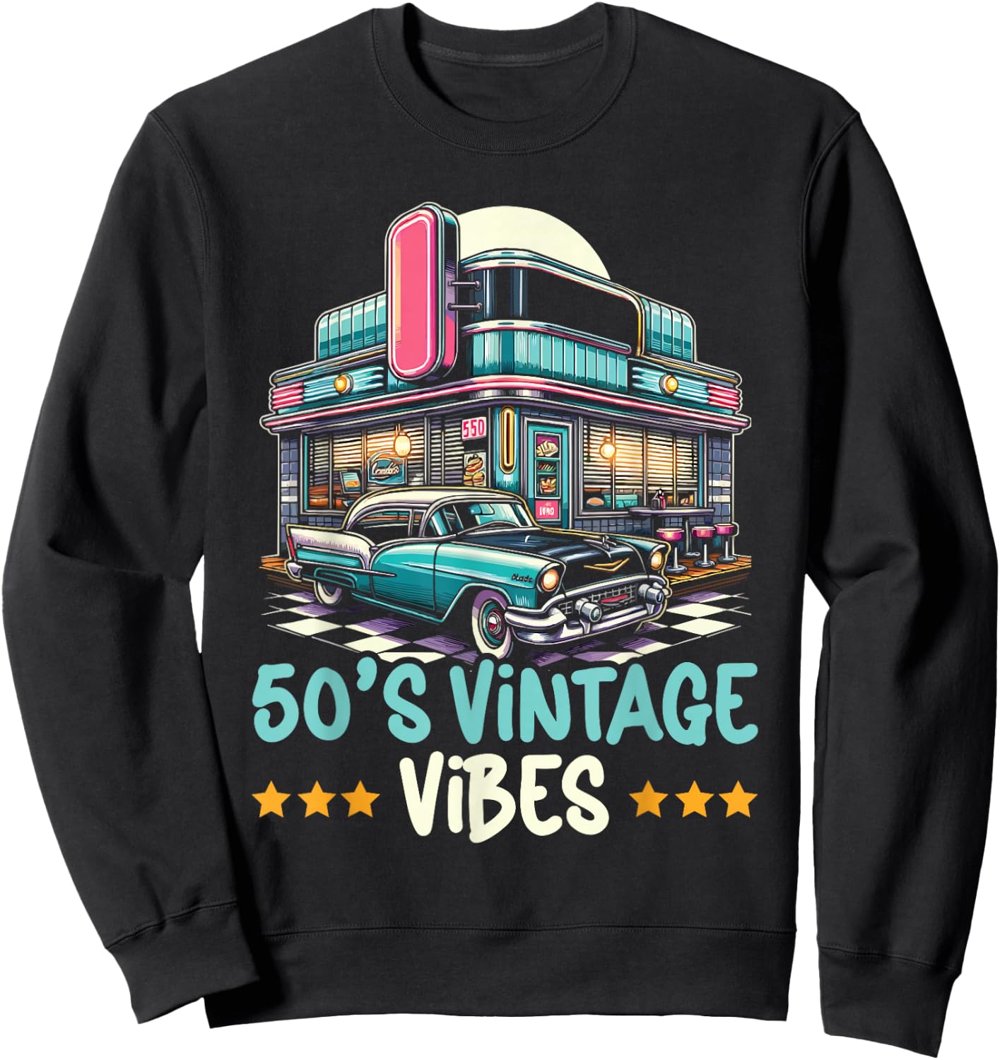 From The 50s Music 50's 1950 Party Fifties 50's Sweatshirt - Sweatshirt | Black