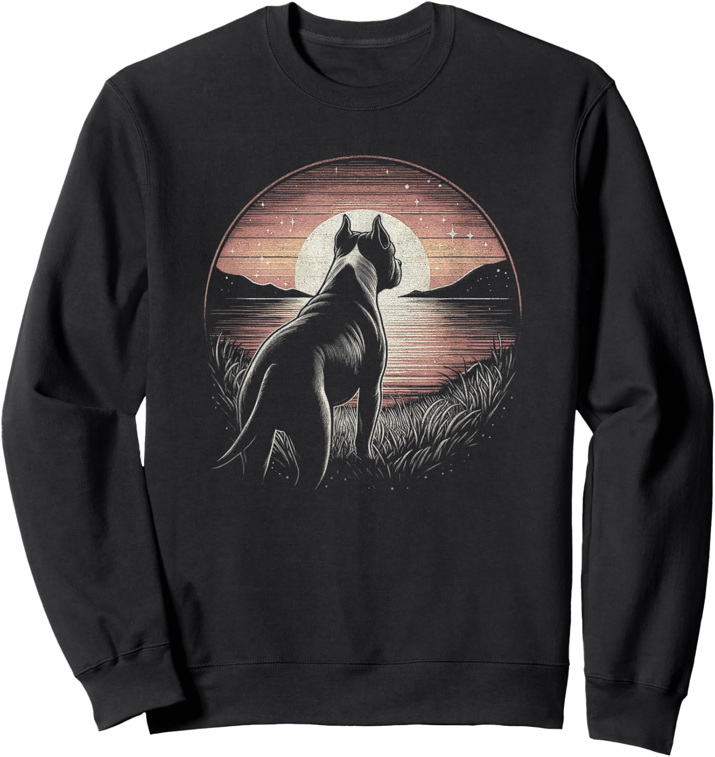 Vintage American Staffordshire Terrier Dog Art Design Sweatshirt - Sweatshirt | Black