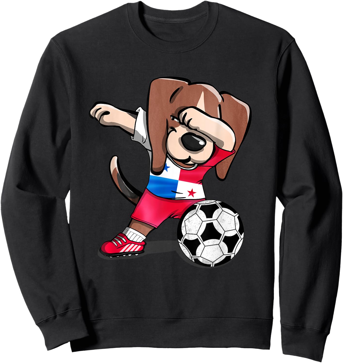 Dabbing Beagle Panama Soccer Fans Jersey Panamanian Football Sweatshirt - Sweatshirt | Black