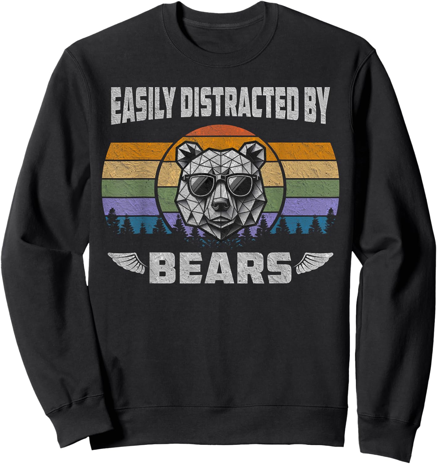 Gay Bear Pride Easily Distracted By Bears Women Sweatshirt - Sweatshirt | Black