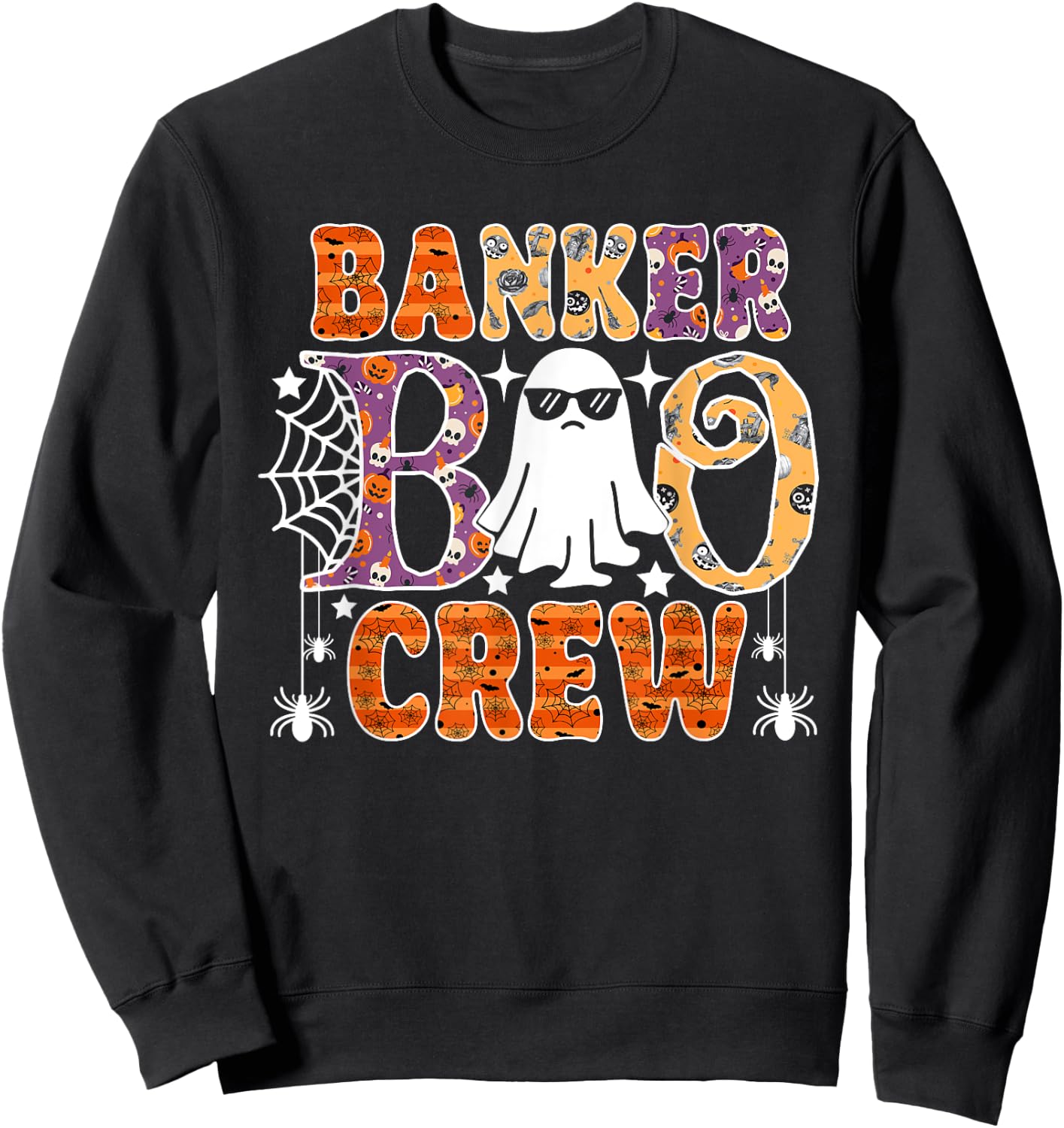 Banker Boo Crew Funny Ghost Halloween Costume Sweatshirt - Sweatshirt | Black