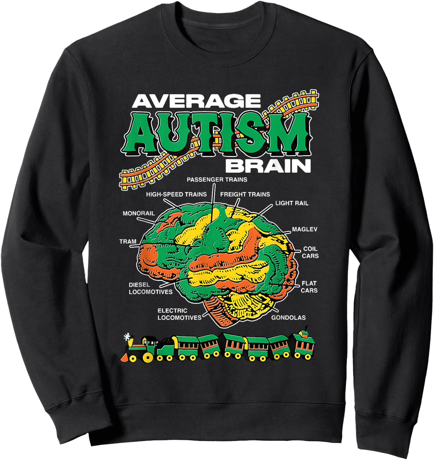 Average Autism Brain Design Sweatshirt - Sweatshirt | Black