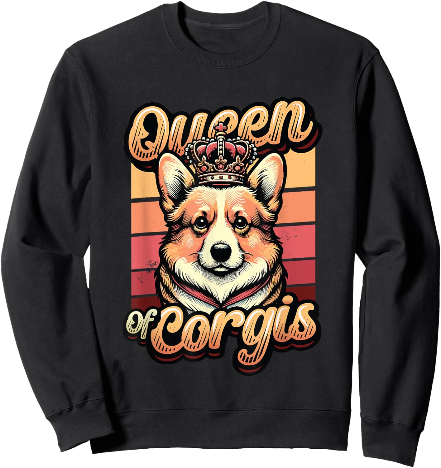 Corgi Girls Queen Of Corgis Sweatshirt - Sweatshirt | Black