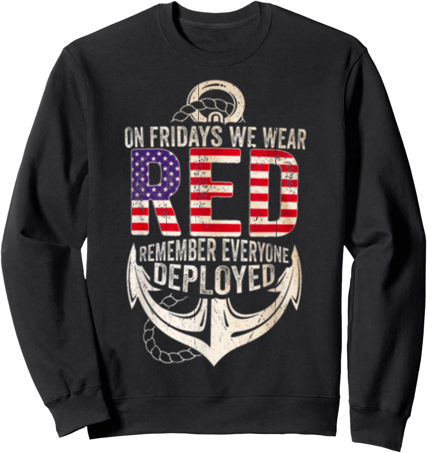 Vintage Red Friday Shirt On Friday We Wear Red Sweatshirt - Sweatshirt | Black