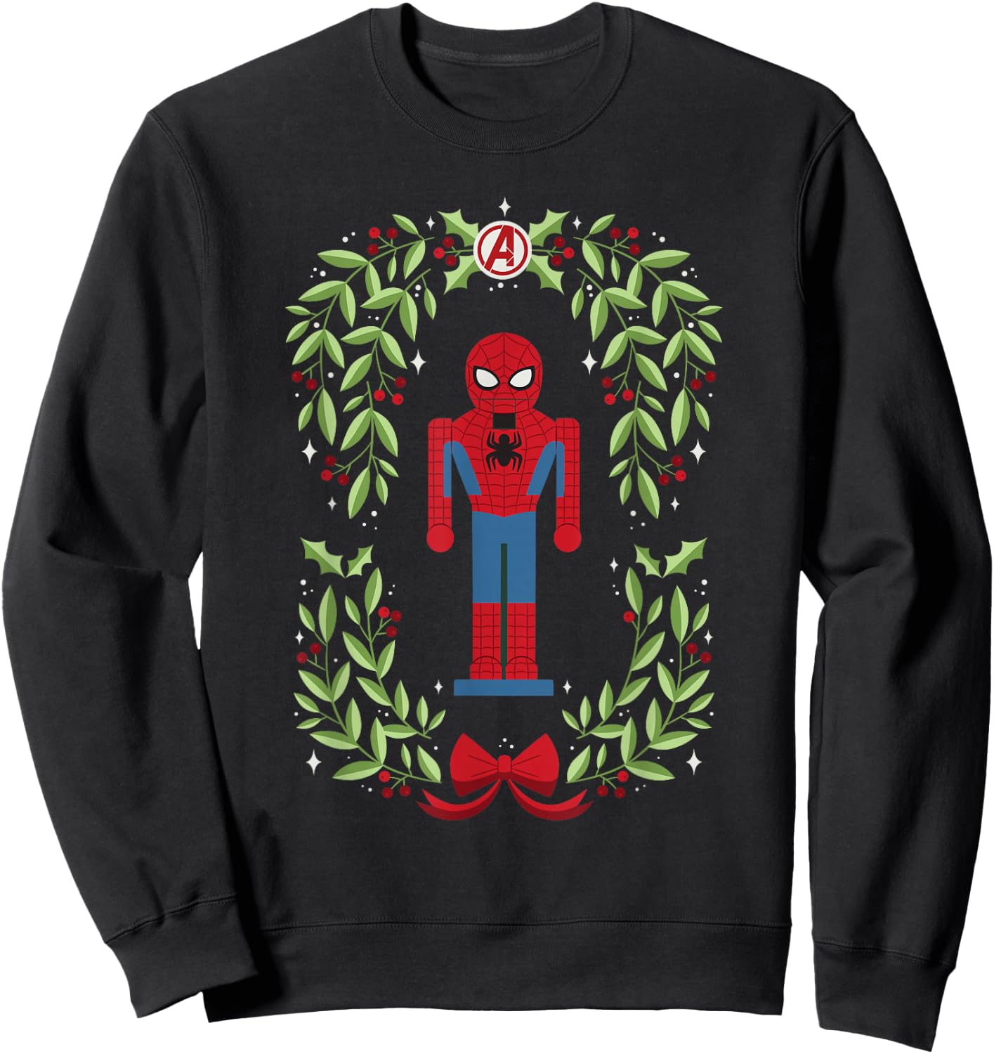 Marvel Holiday Christmas Avengers Spider-Man Nutcracker Sweatshirt - Sweatshirt | Black