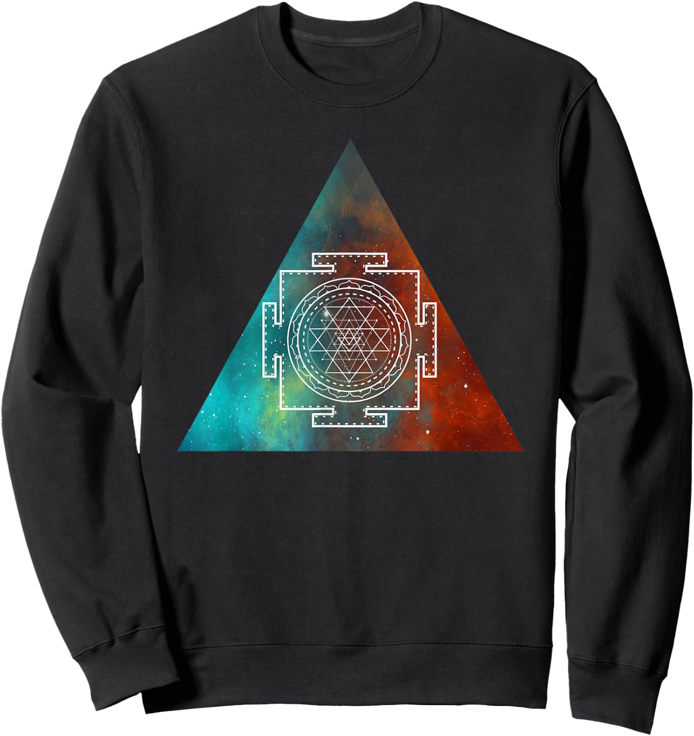 Sacred Geometry - Sri Yantra Graphic Sweatshirt - Sweatshirt | Black