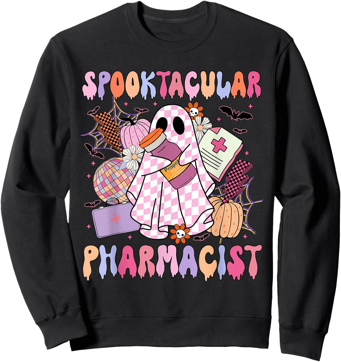 Spooktacular Pharmacist Spooky Halloween Pharmacy Week Sweatshirt - Sweatshirt | Black