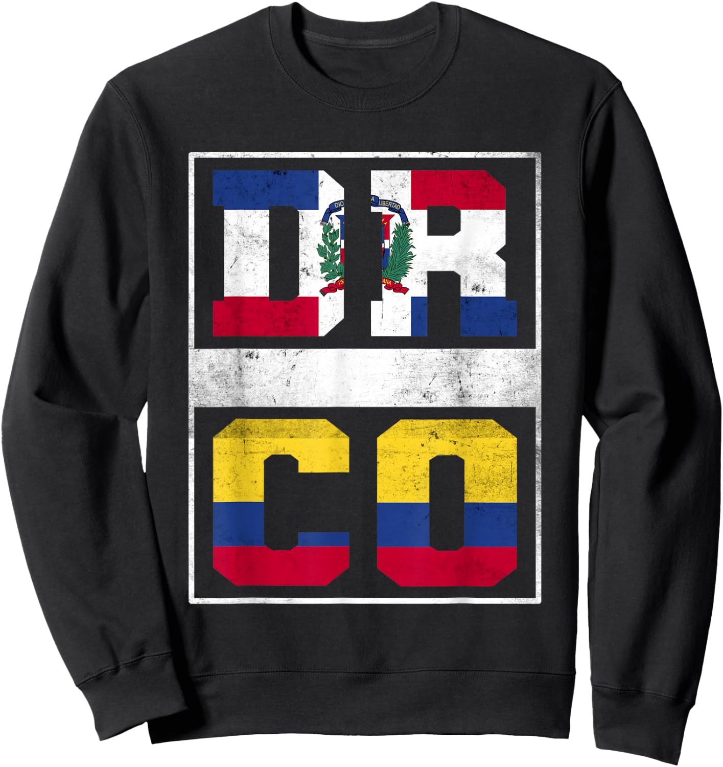 Dominican Republic and Colombia Mix Dominicana Colombian Sweatshirt - Sweatshirt | Black