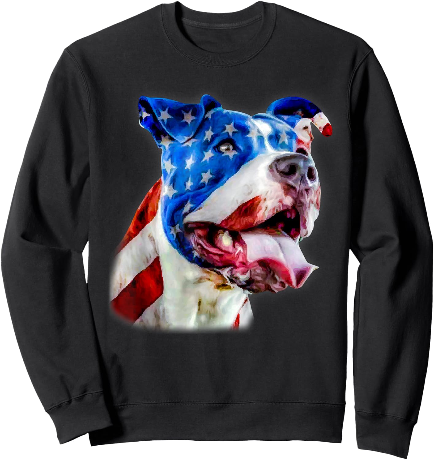 American Pit Bull Terrier USA Flag Patriotic Dog Sweatshirt - Sweatshirt | Black