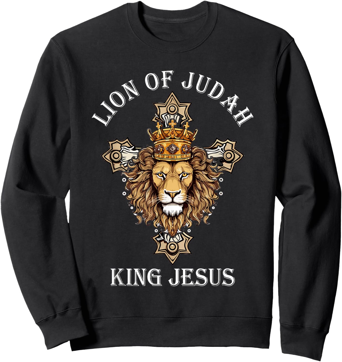 Jesus Lion, The Lion Of Judah, Revelations 5 Sweatshirt - Sweatshirt | Black