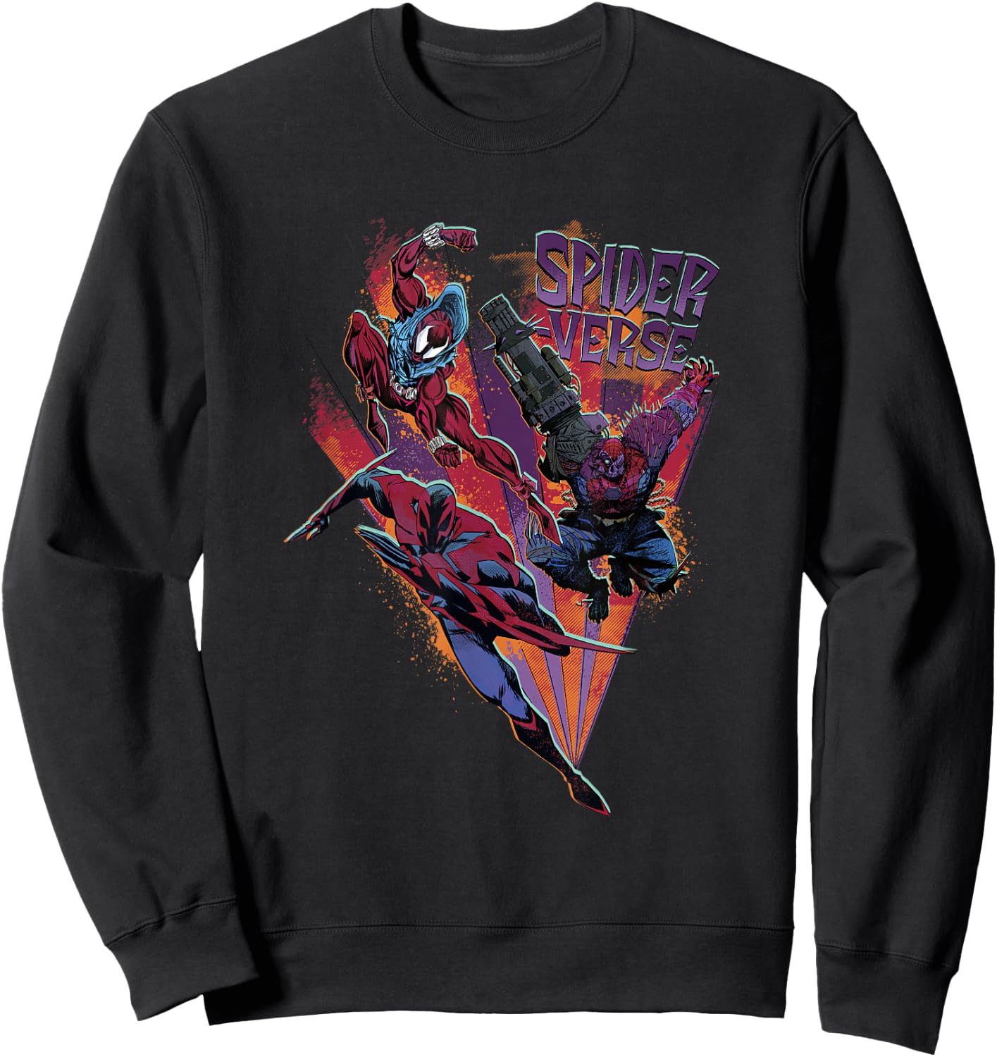Marvel Spider-Man Across The Spider-Verse Part 1 Comic Style Sweatshirt - Sweatshirt | Black