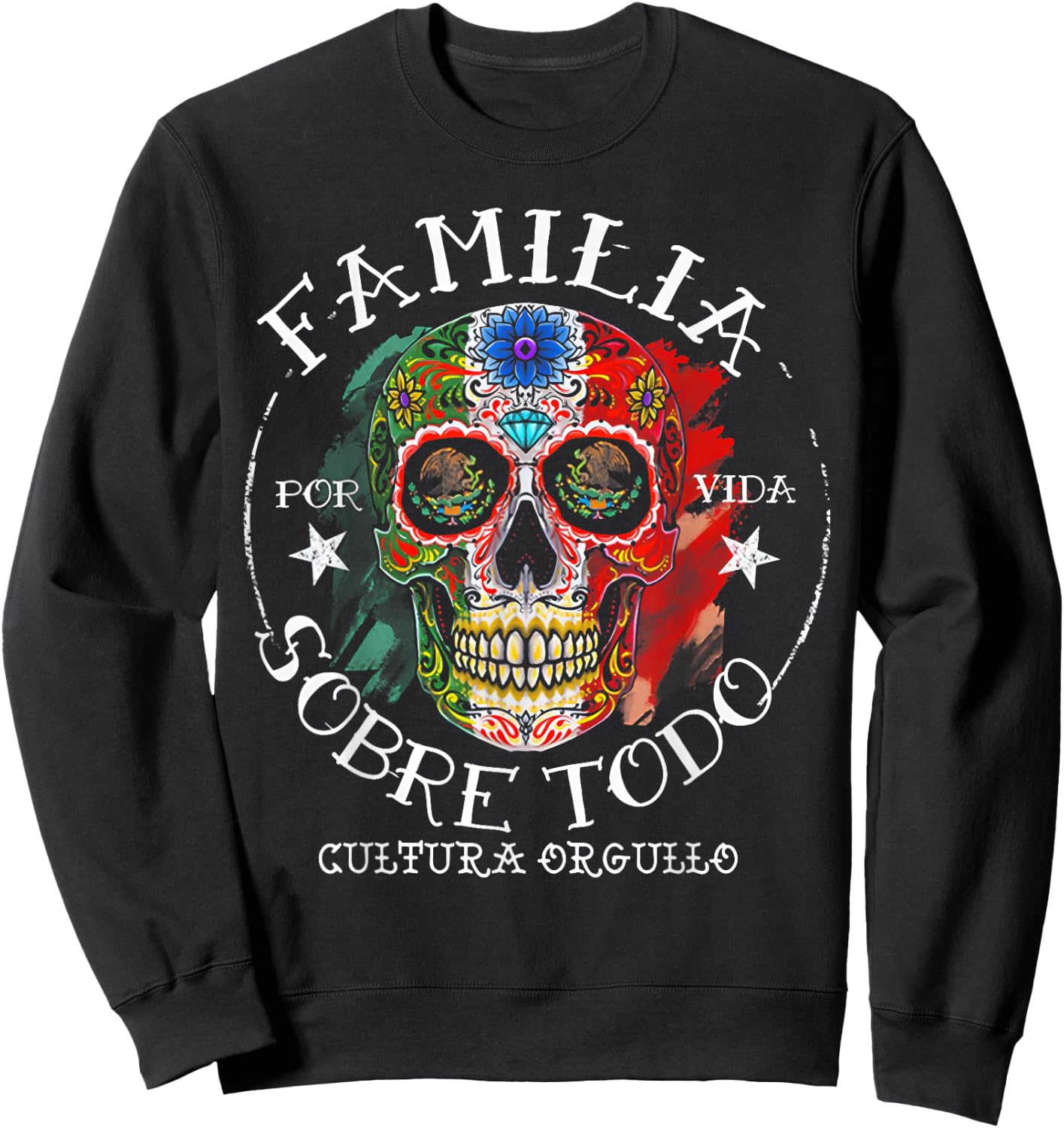 Familia Sobre Todo Mexico Skull Sweatshirt - Sweatshirt | Black