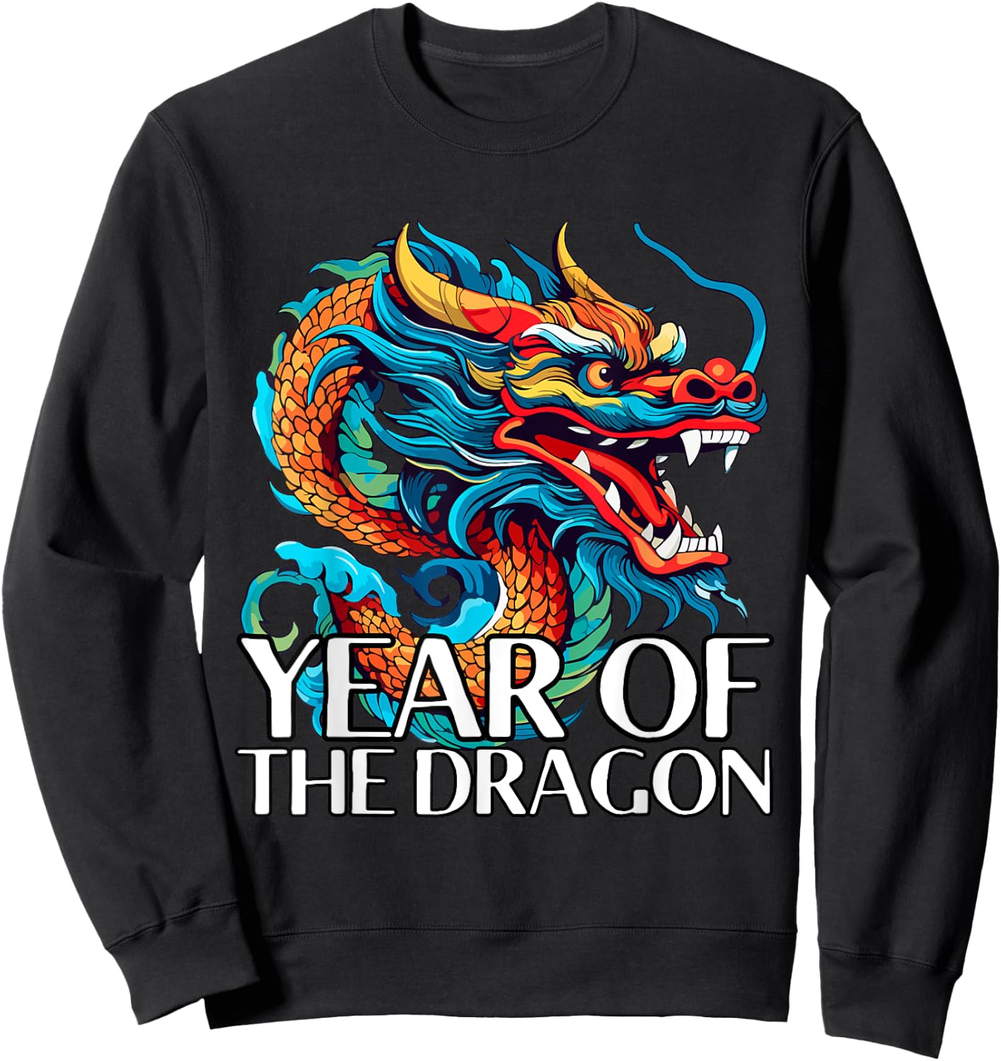 Chinese New Year Zodiac Horoscope Dragon 2025 Graphic Sweatshirt - Sweatshirt | Black