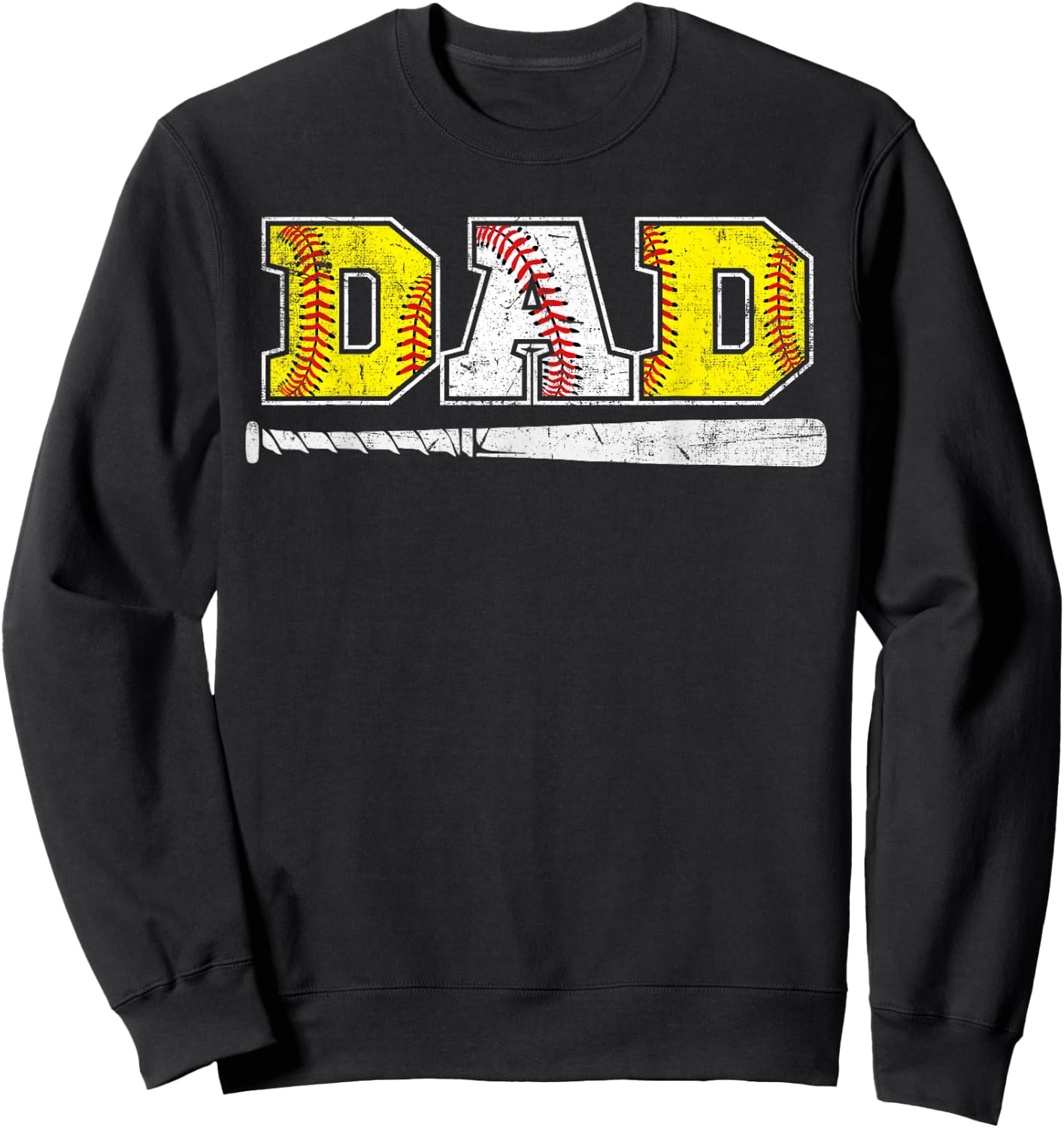 Baseball Dad Softball Father's Day Daddy Sport Lovers Sweatshirt - Sweatshirt | Black
