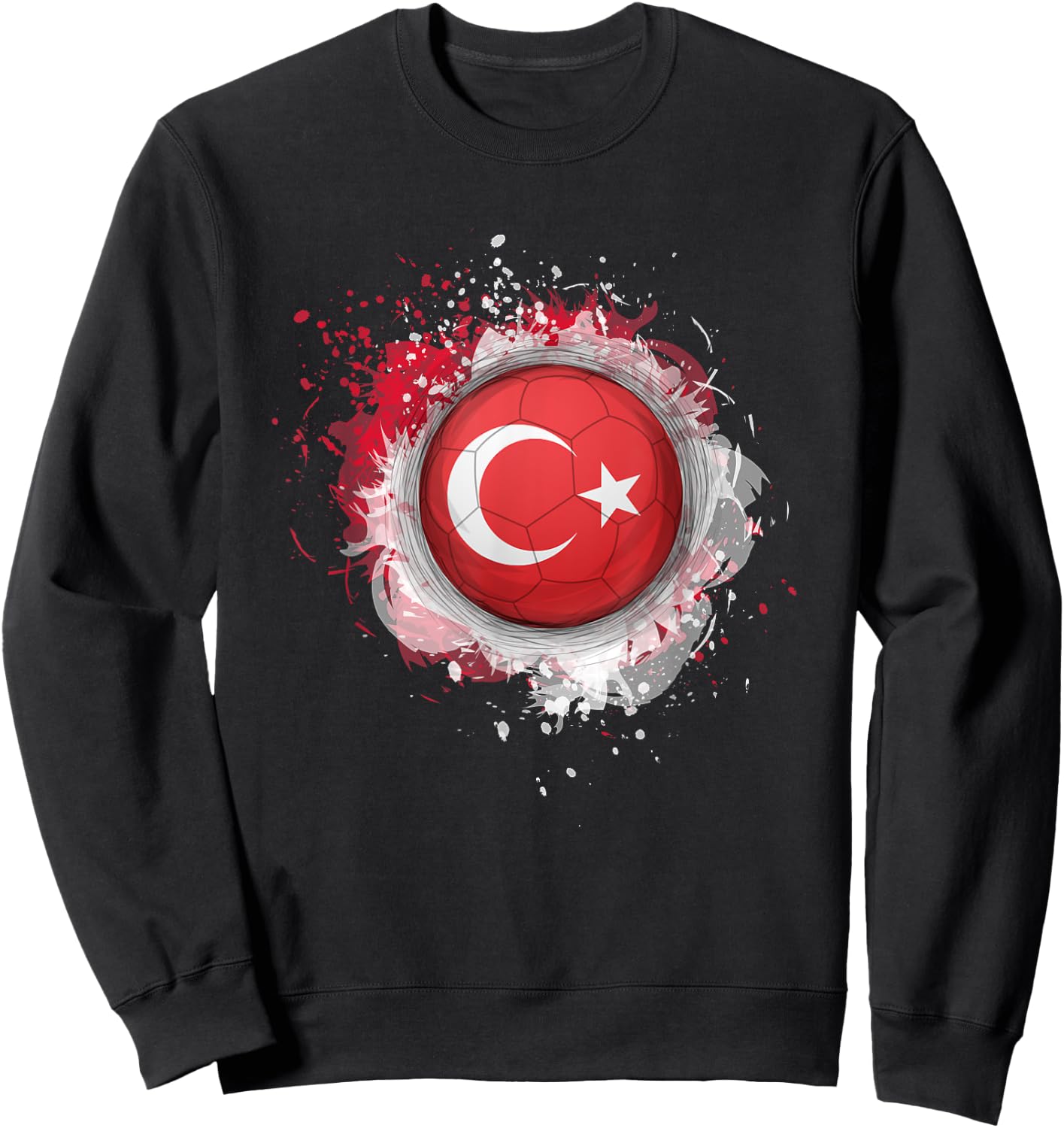 Proud Heritage Turkey Flag Soccer Ball Sweatshirt - Sweatshirt | Black