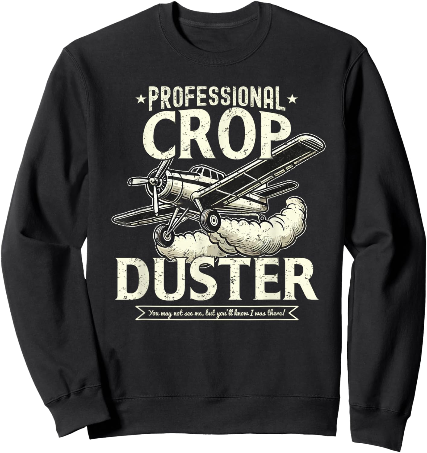 Crop Duster Funny Fart Plane Farting Humor Sweatshirt - Sweatshirt | Black