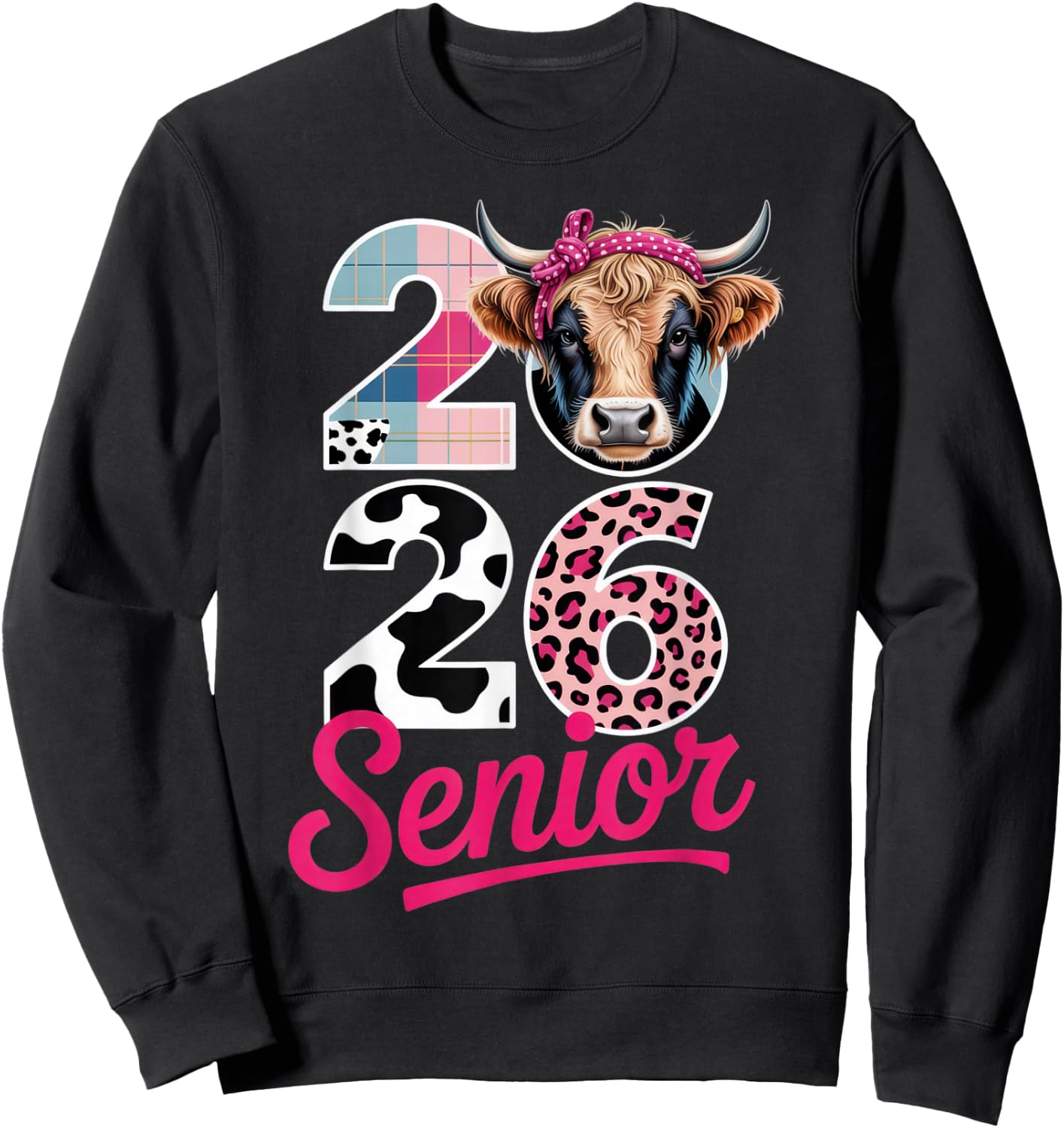 2026 Senior Cow Lovers Graduation Funny Class Shirt for Sweatshirt - Sweatshirt | Black