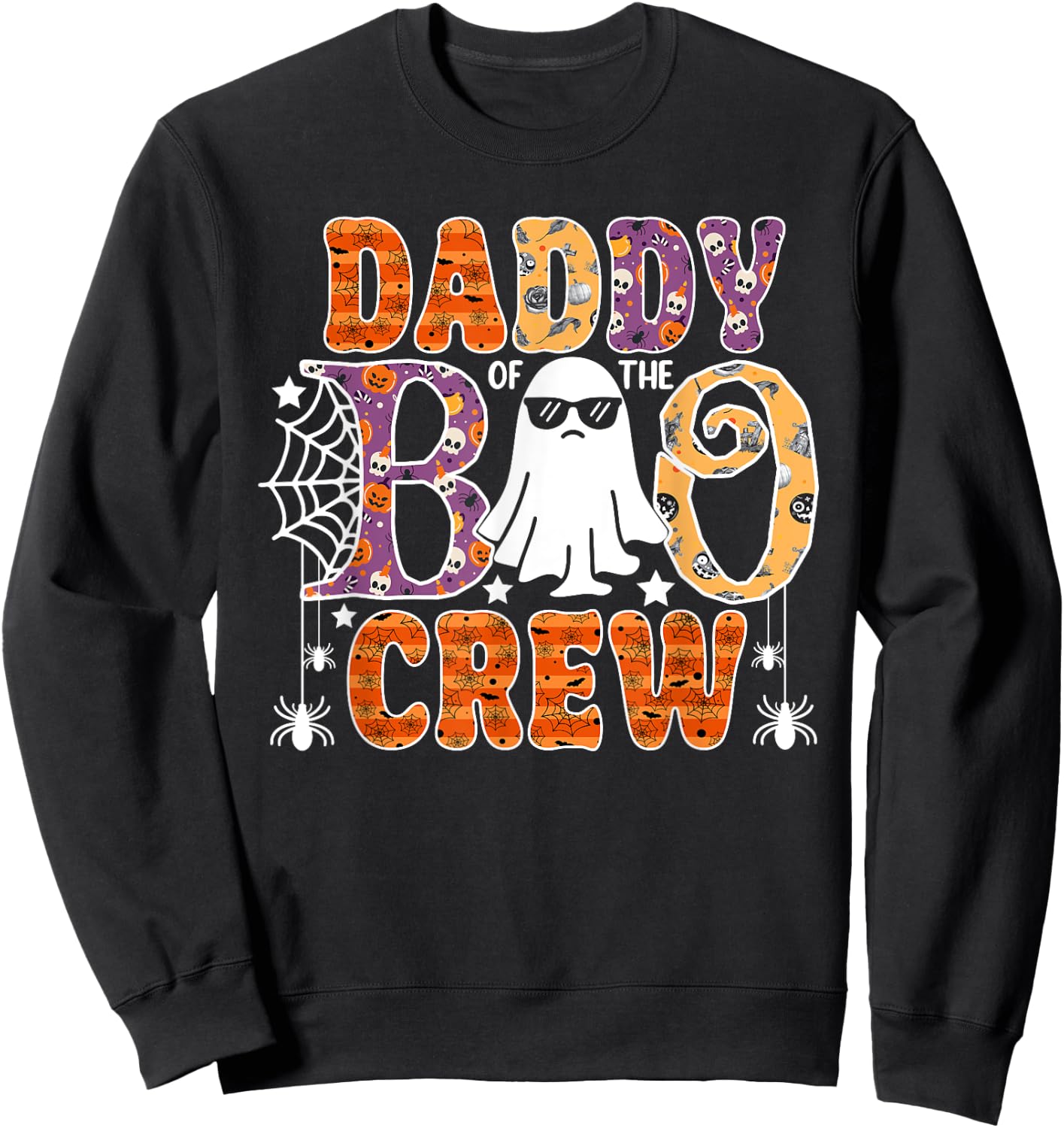 Daddy Of The Boo Crew Funny Halloween Family Matching Sweatshirt - Sweatshirt | Black