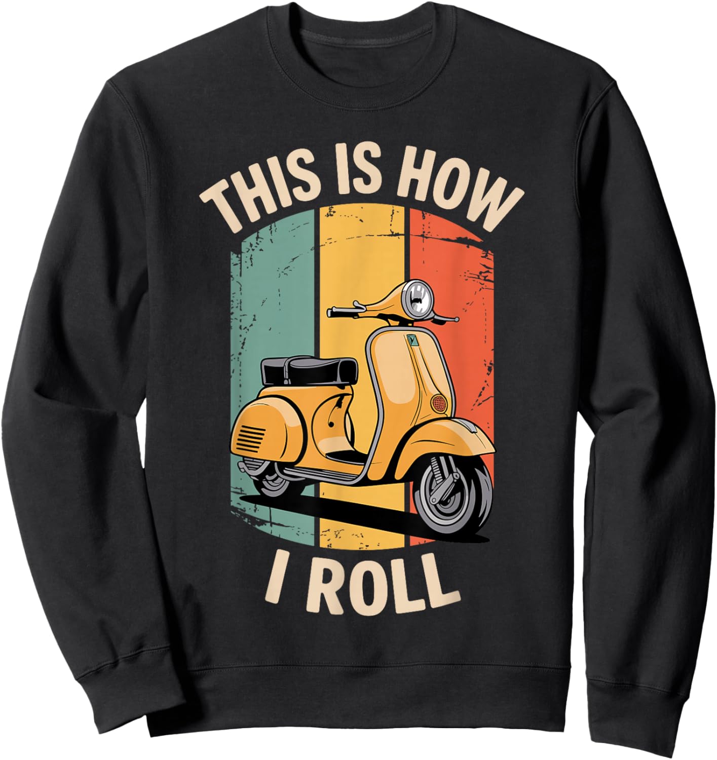 Funny Scooter Design Women Scooter Rider Moped Sweatshirt - Sweatshirt | Black