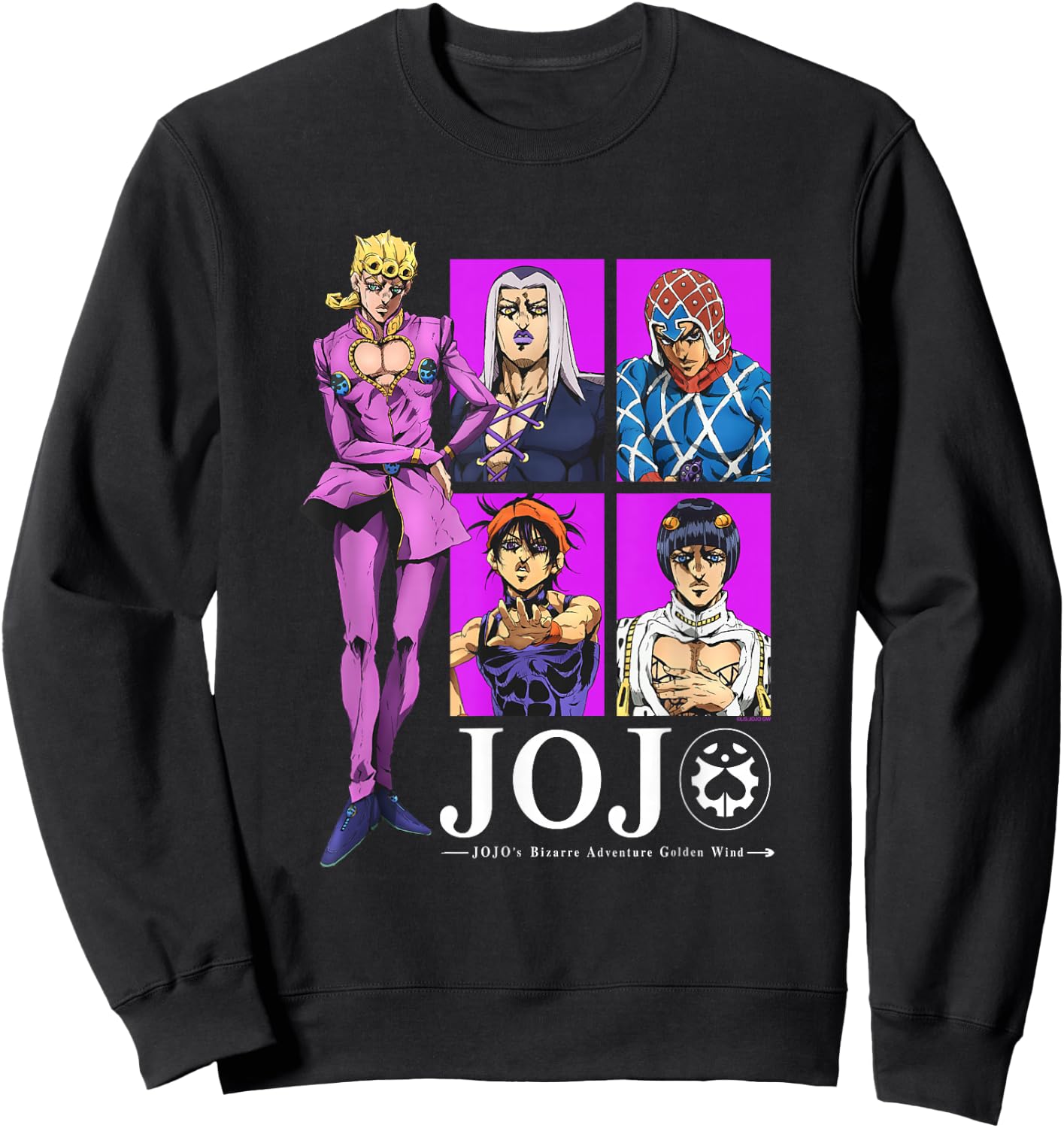 JoJo Golden Wind Giorno Abbacchio Mista Narancia Bruno Gang Sweatshirt - Sweatshirt | Black