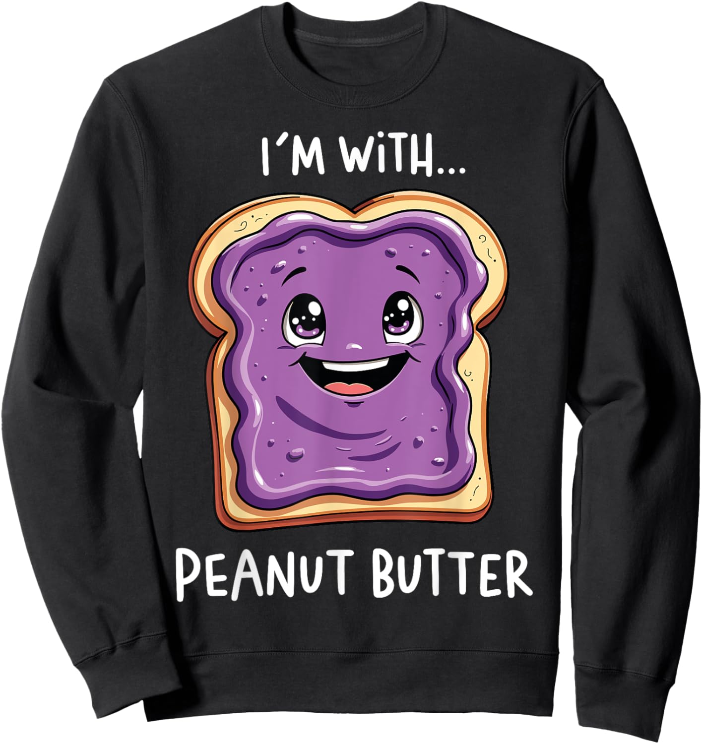 Matching Couple Halloween Peanut Butter The With I'm Jelly Sweatshirt - Sweatshirt | Black